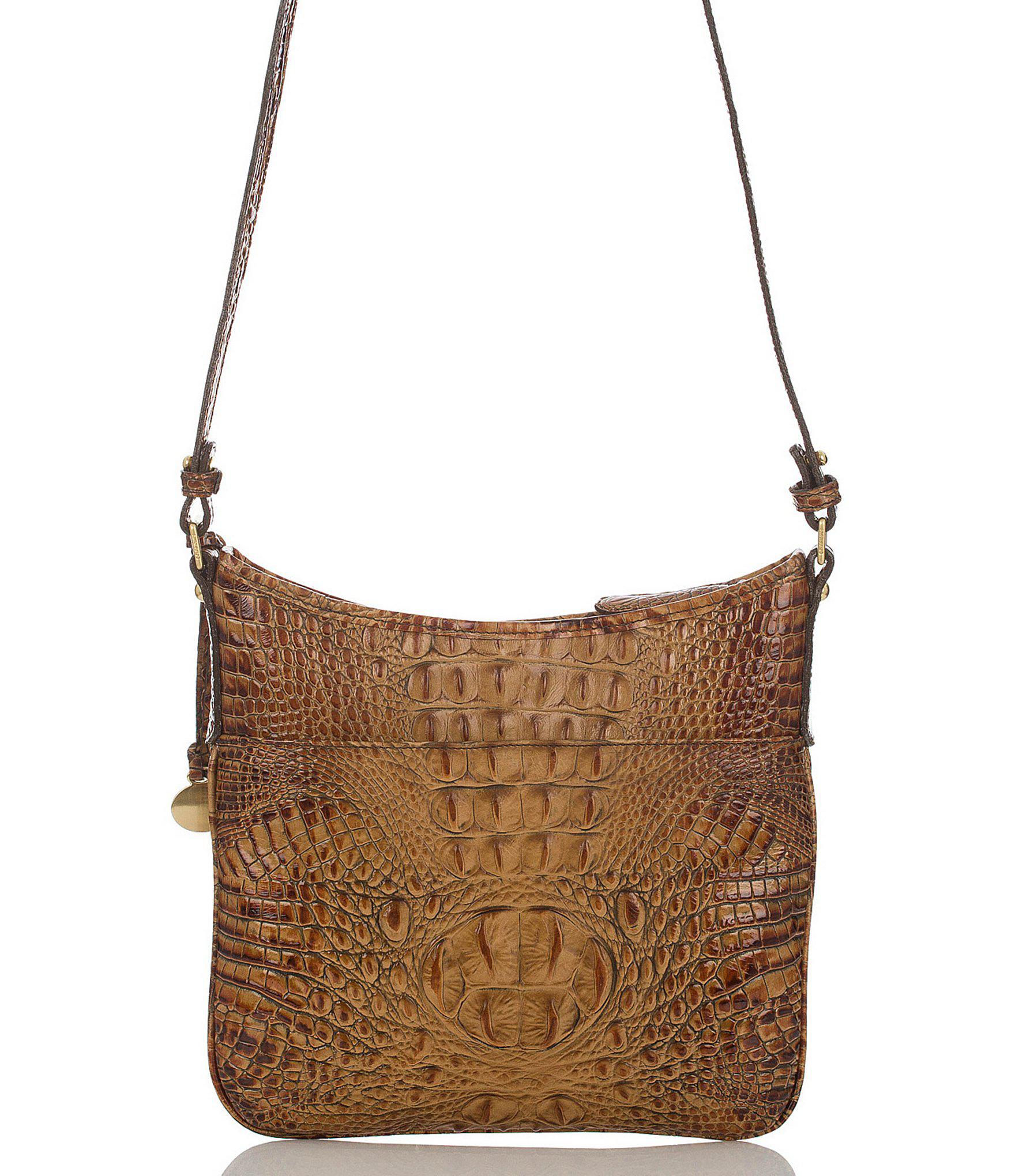 Brahmin Leather Toasted Almond Collection Jody Croco-embossed Cross ...