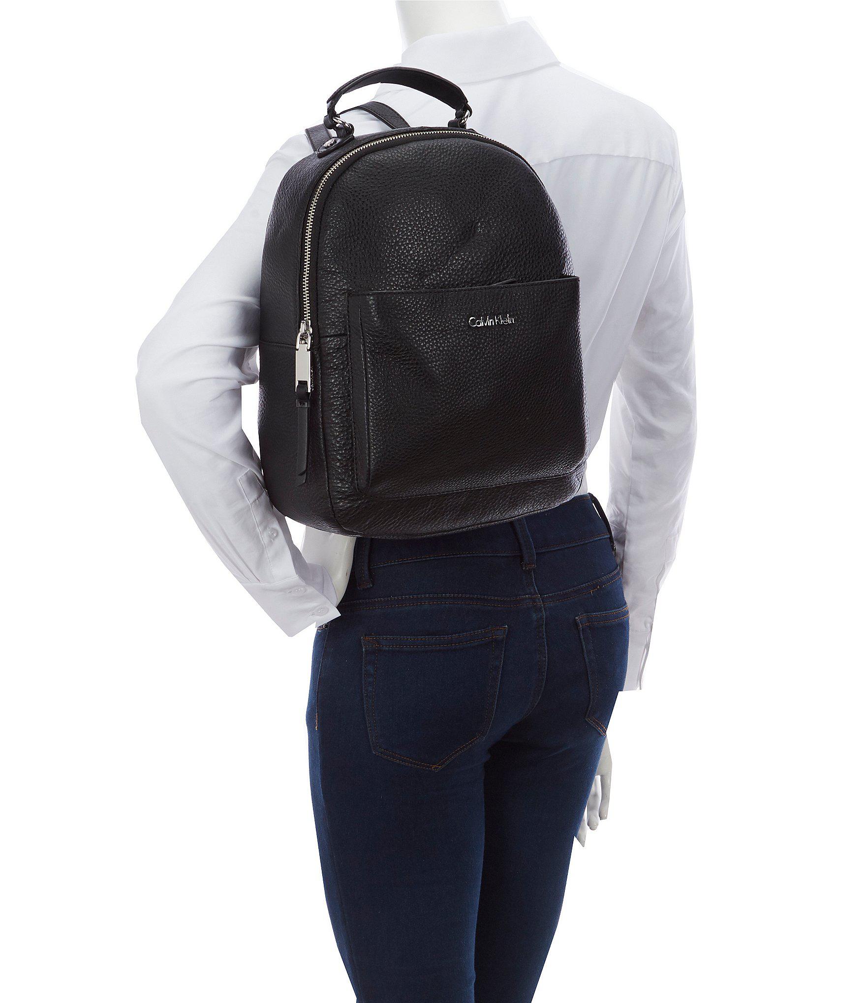 leather calvin klein backpack