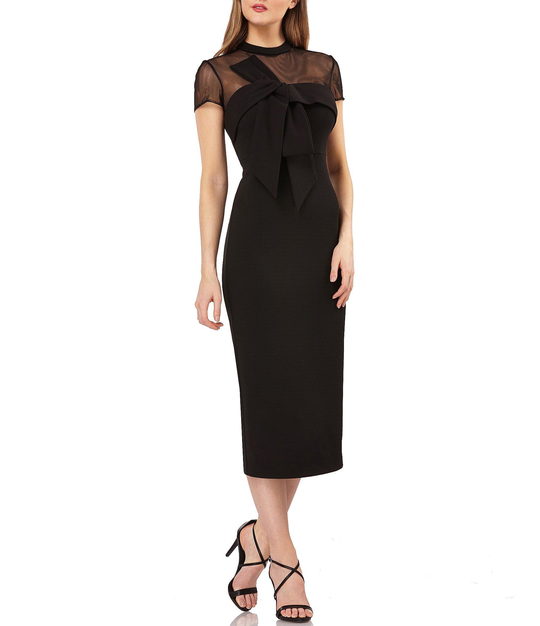 js collection stretch crepe midi dress
