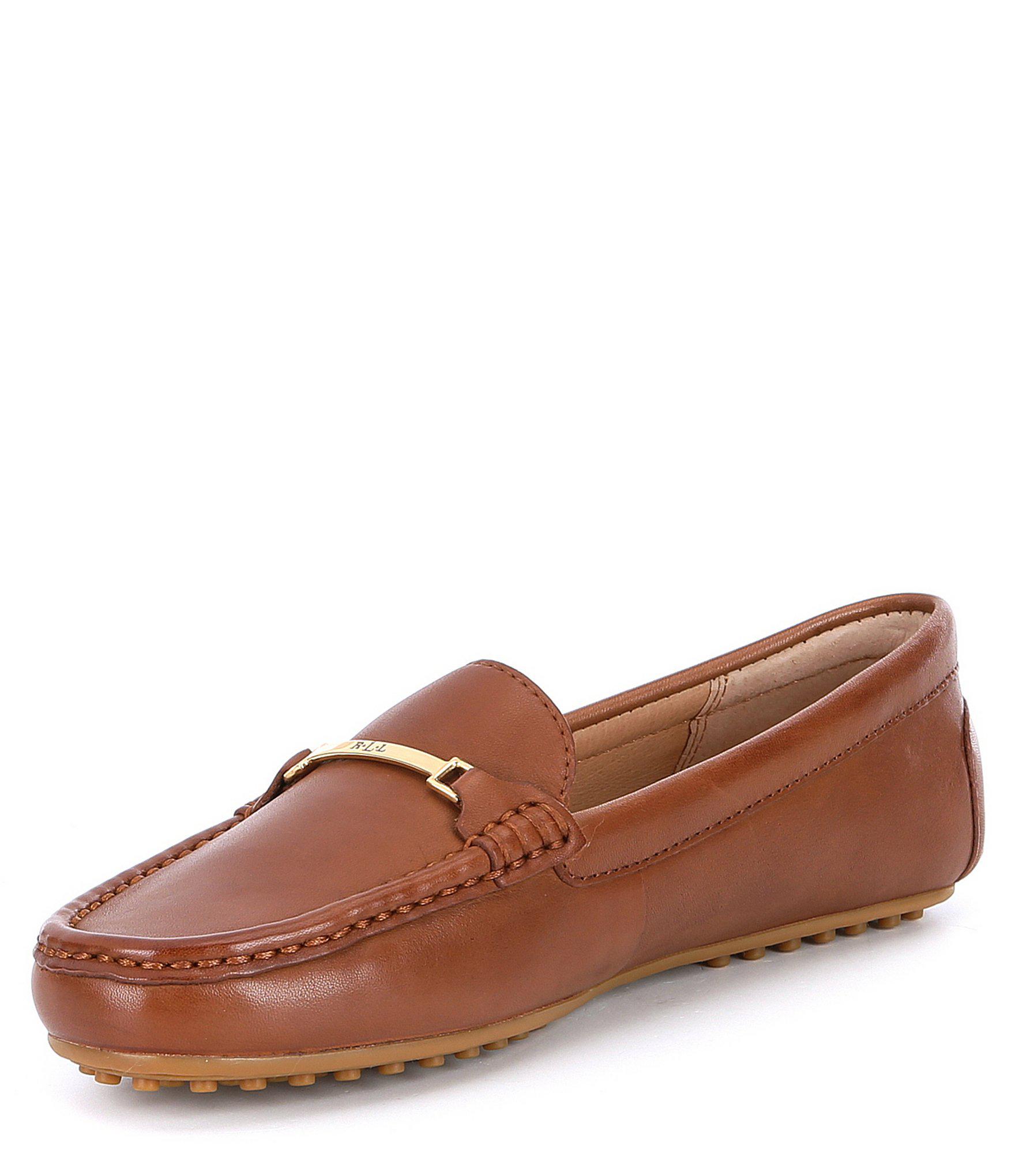 Lauren by Ralph Lauren Briony Leather Driving Loafers in Brown - Lyst