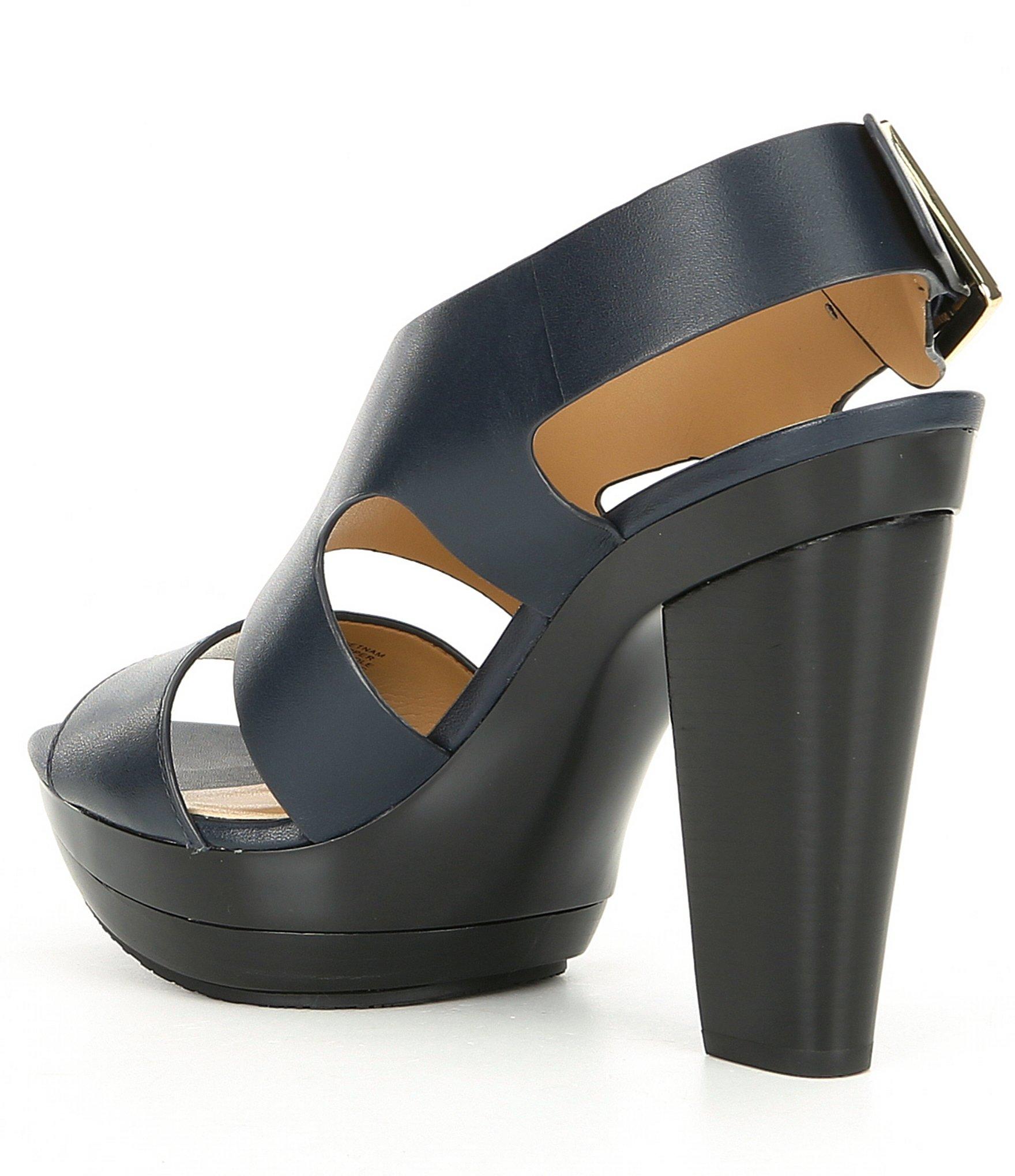 carla leather platform block heel sandals