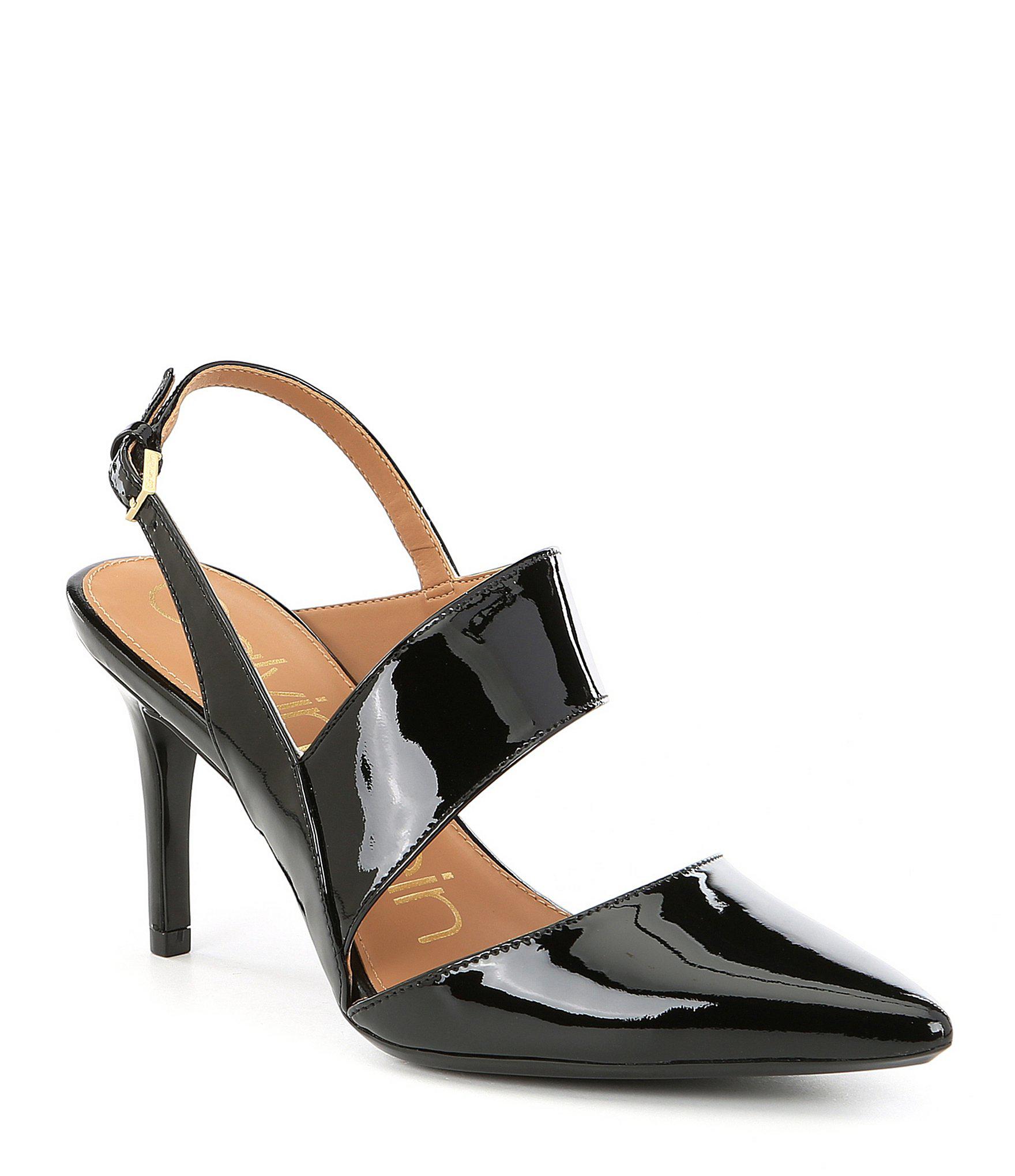 Calvin Klein Gianna Patent Leather Slingback Pumps in