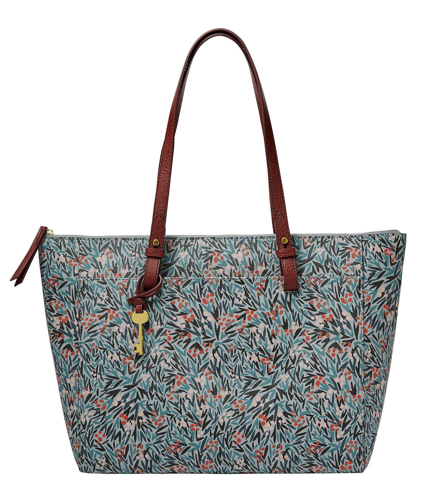 Fossil Rachel Floral Zip Tote in Blue Floral (Blue) - Lyst