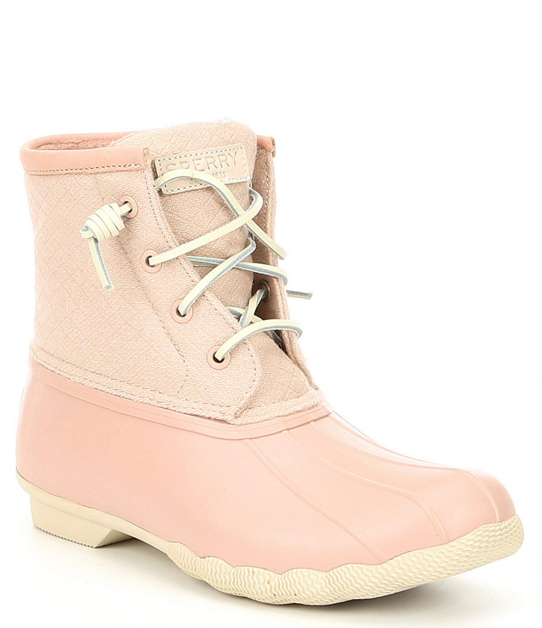 rose dust sperry duck boots
