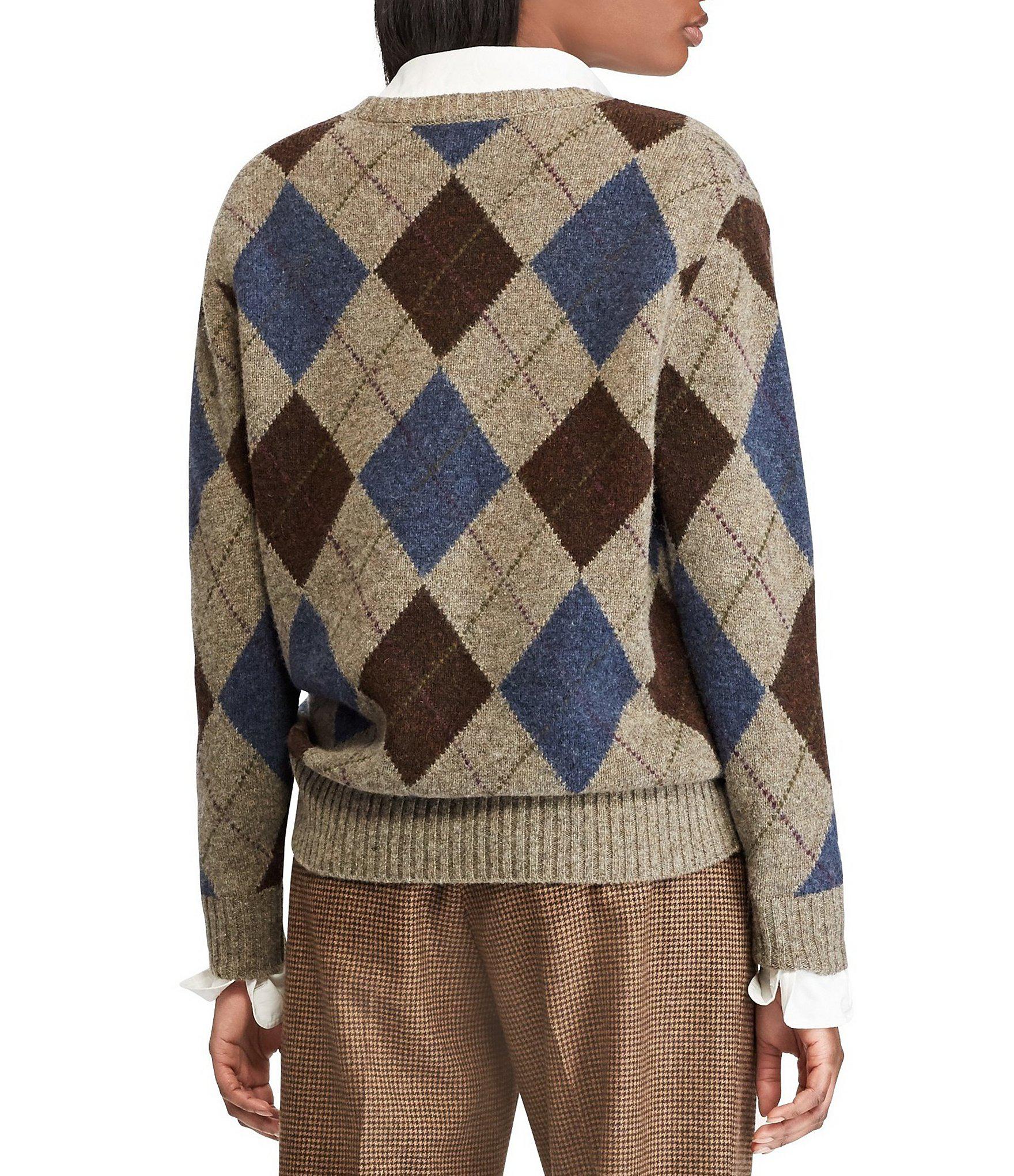 v neck sweater argyle