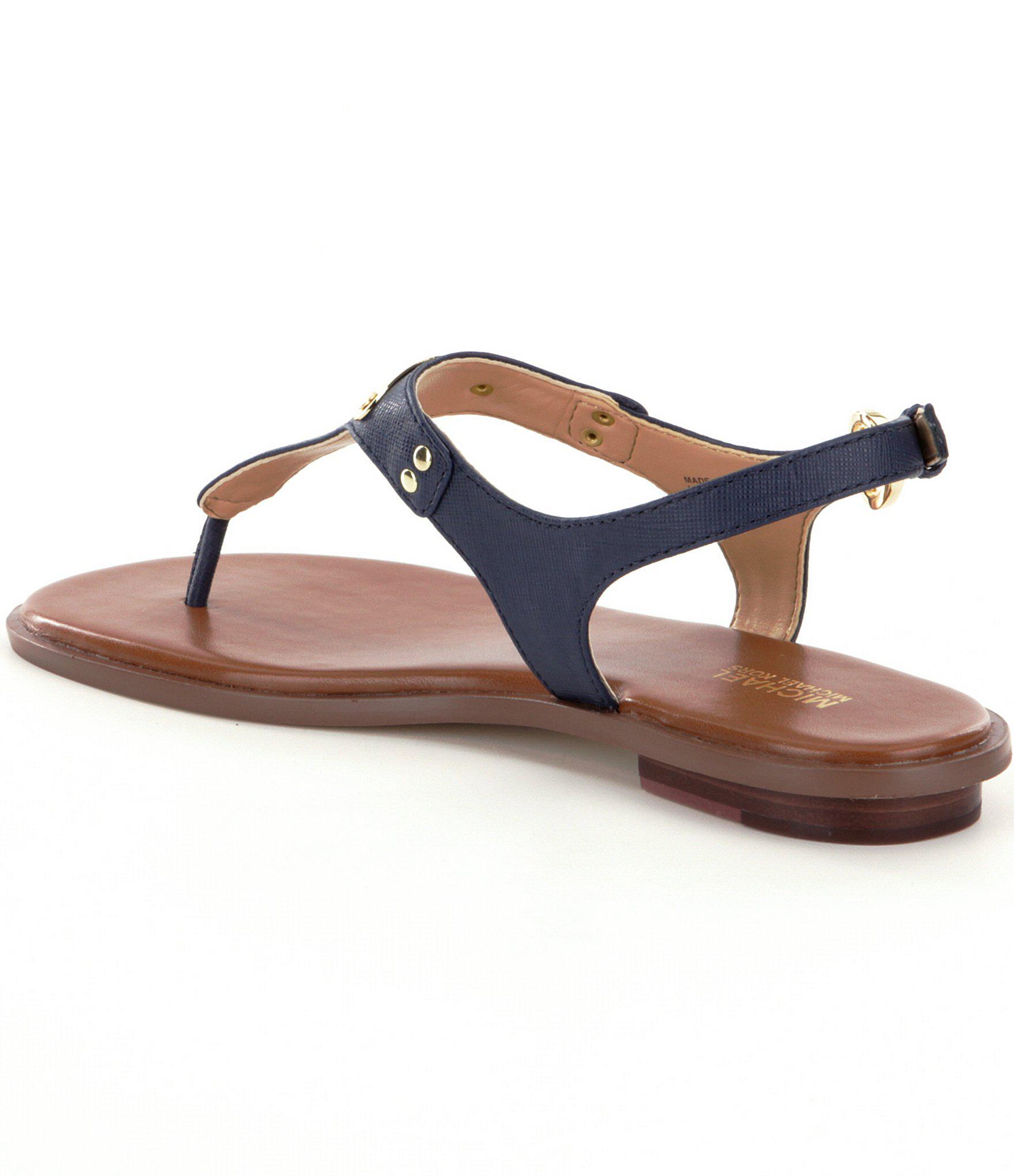 Michael Kors Mk Plate Flat Thong Sandals in Fuschia (Blue) - Lyst