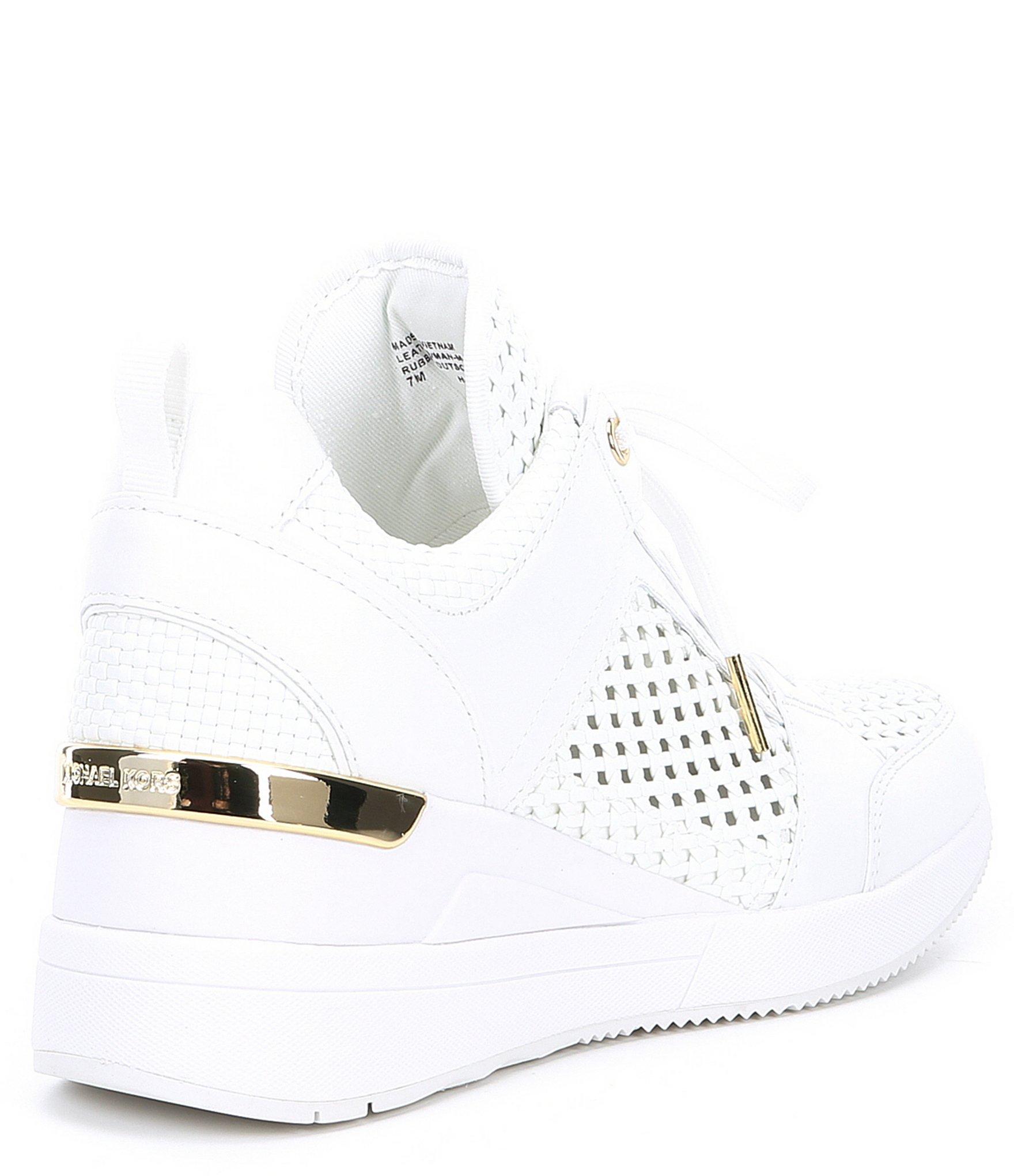 georgie faux leather wedge trainers