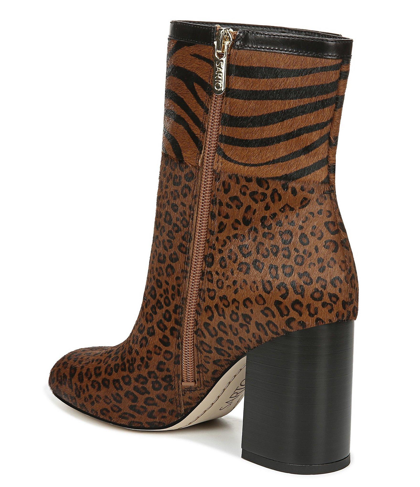 franco sarto animal print booties