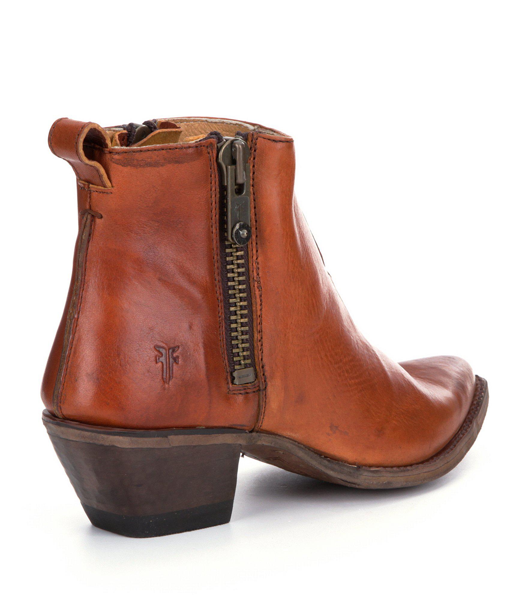 frye cognac booties