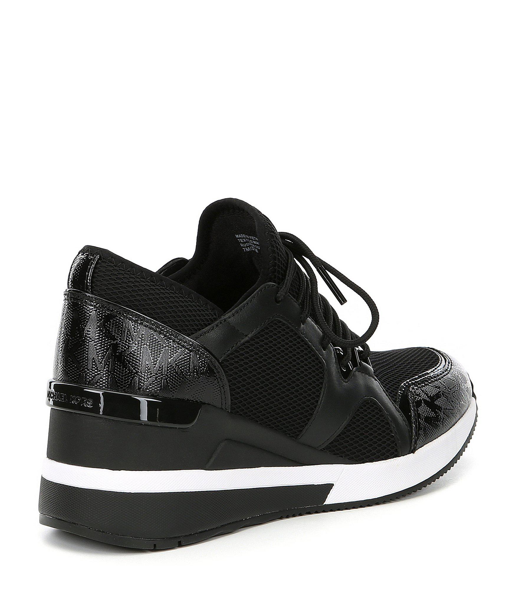 michael michael kors hero leather and mesh trainer