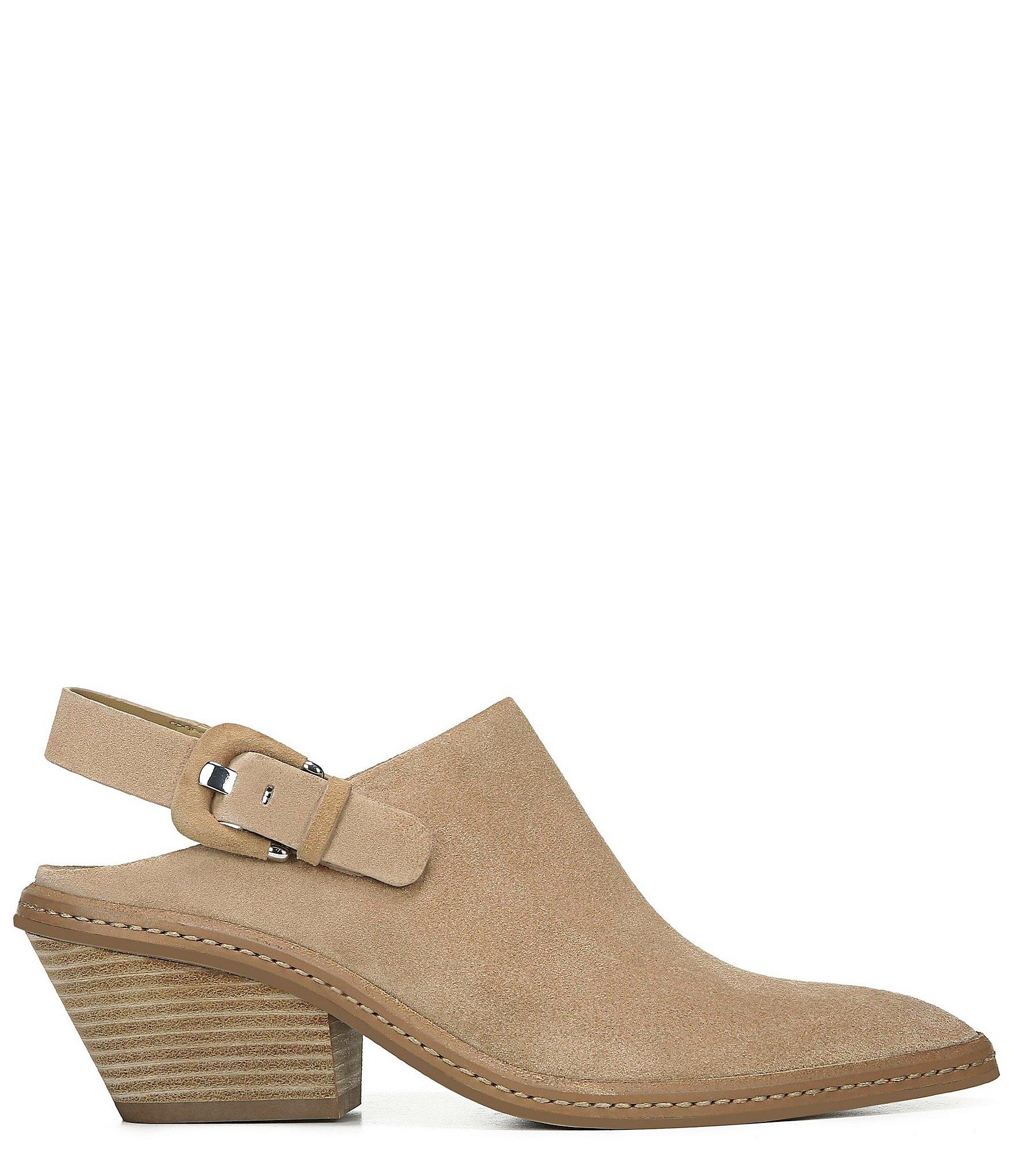 suede nude mules