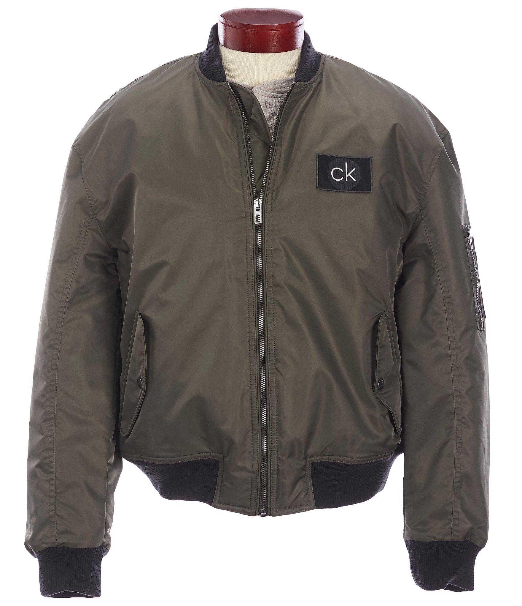 Calvin Klein Oversized Fullzip Flight Jacket in Gray for Men Lyst