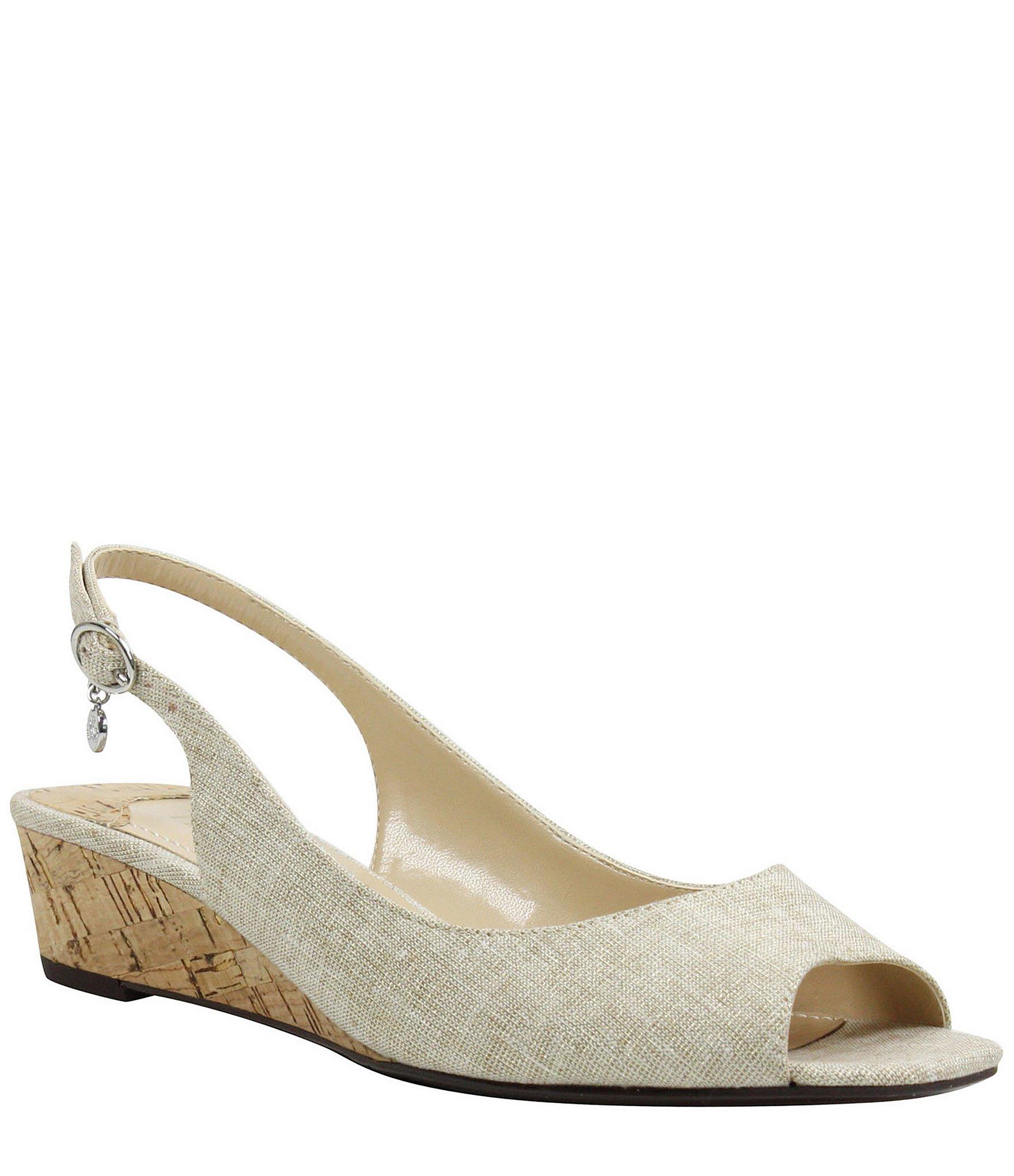 J. Reneé Synthetic Alivia Cork Wedge Dress Sandals in Gold