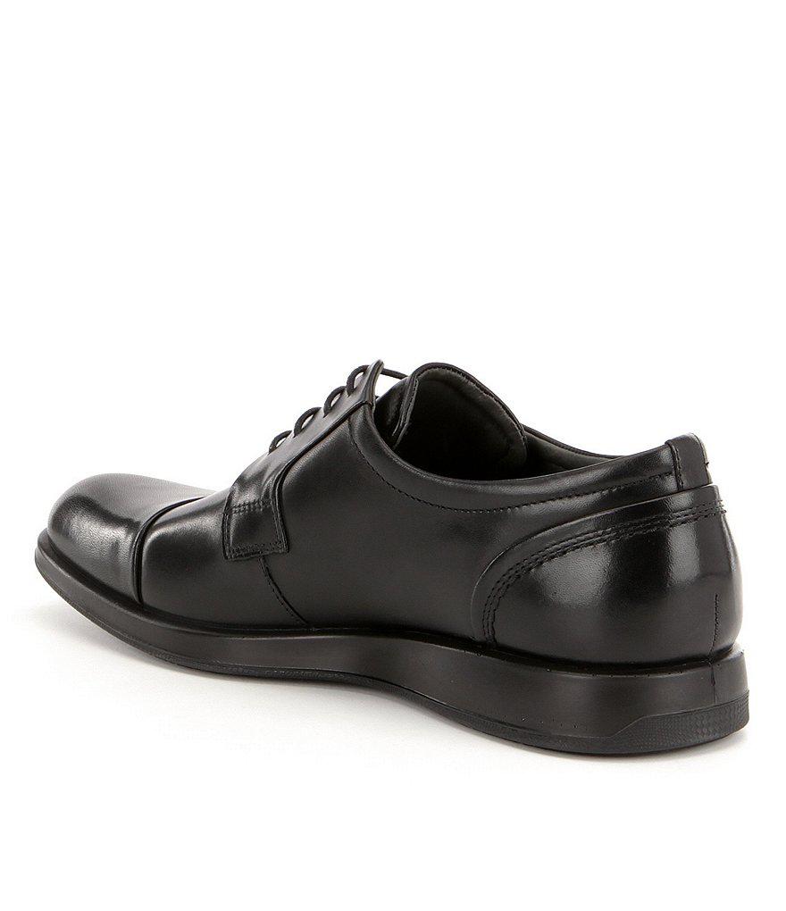 Ecco Leather Men S Jared Cap Toe Dress Shoes in Black for
