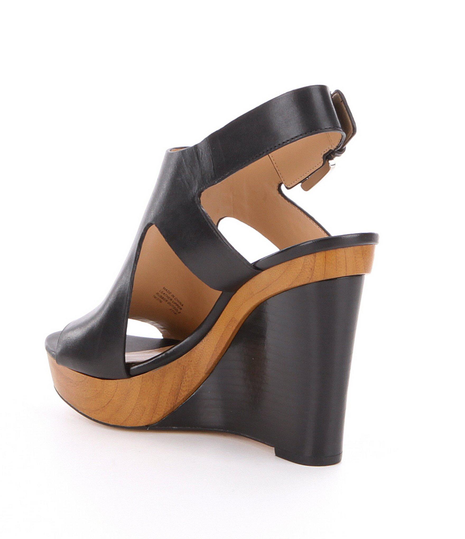 josephine leather peep toe wedges