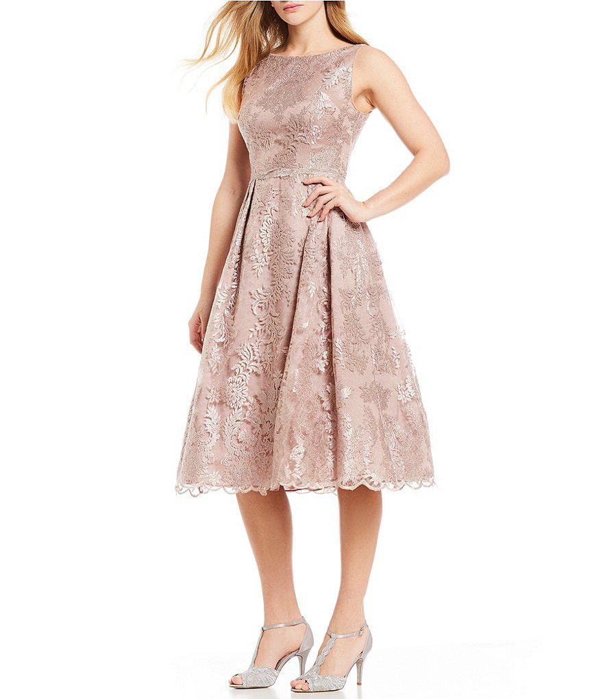 adrianna papell tea length dress