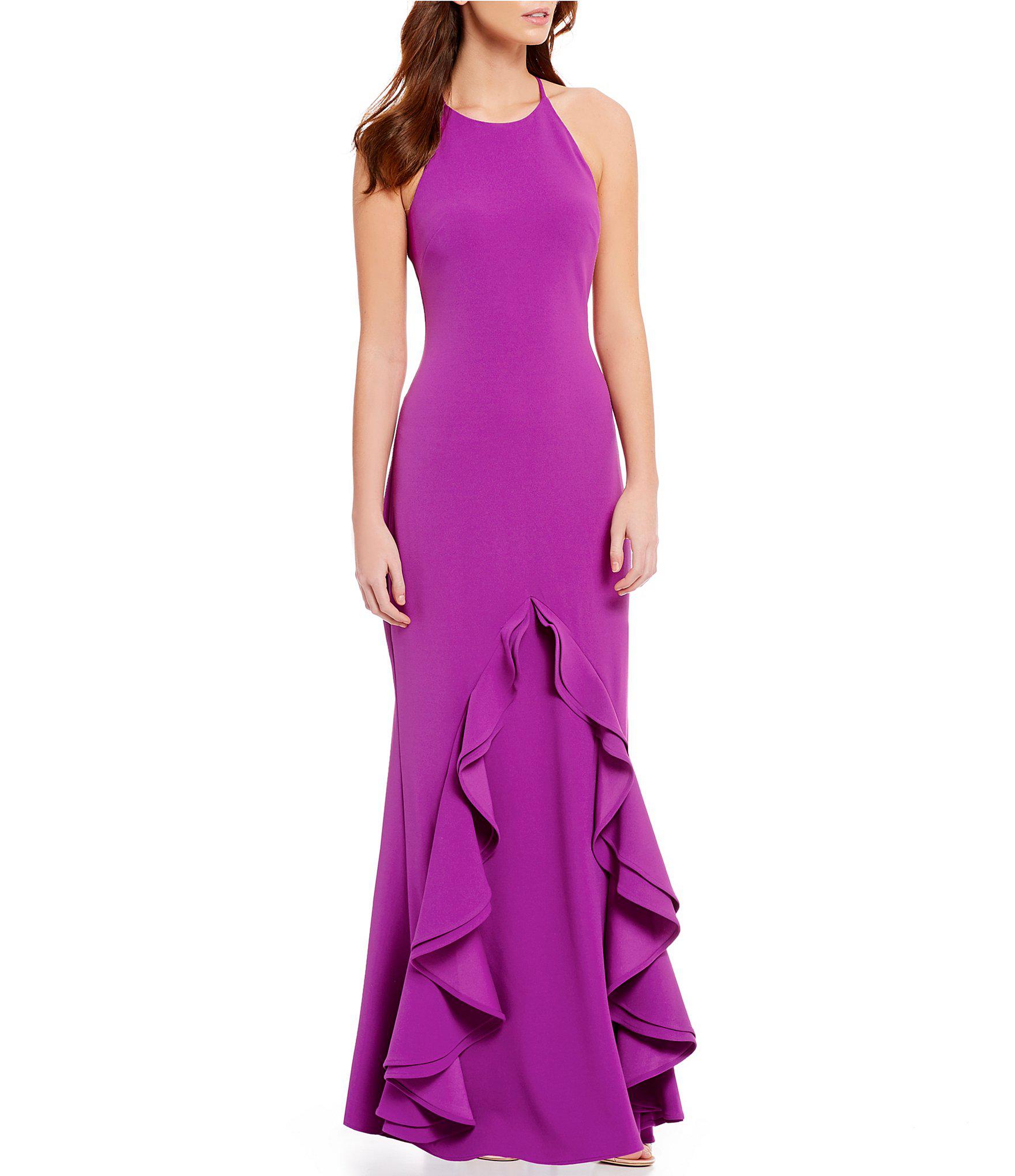 badgley mischka purple dress