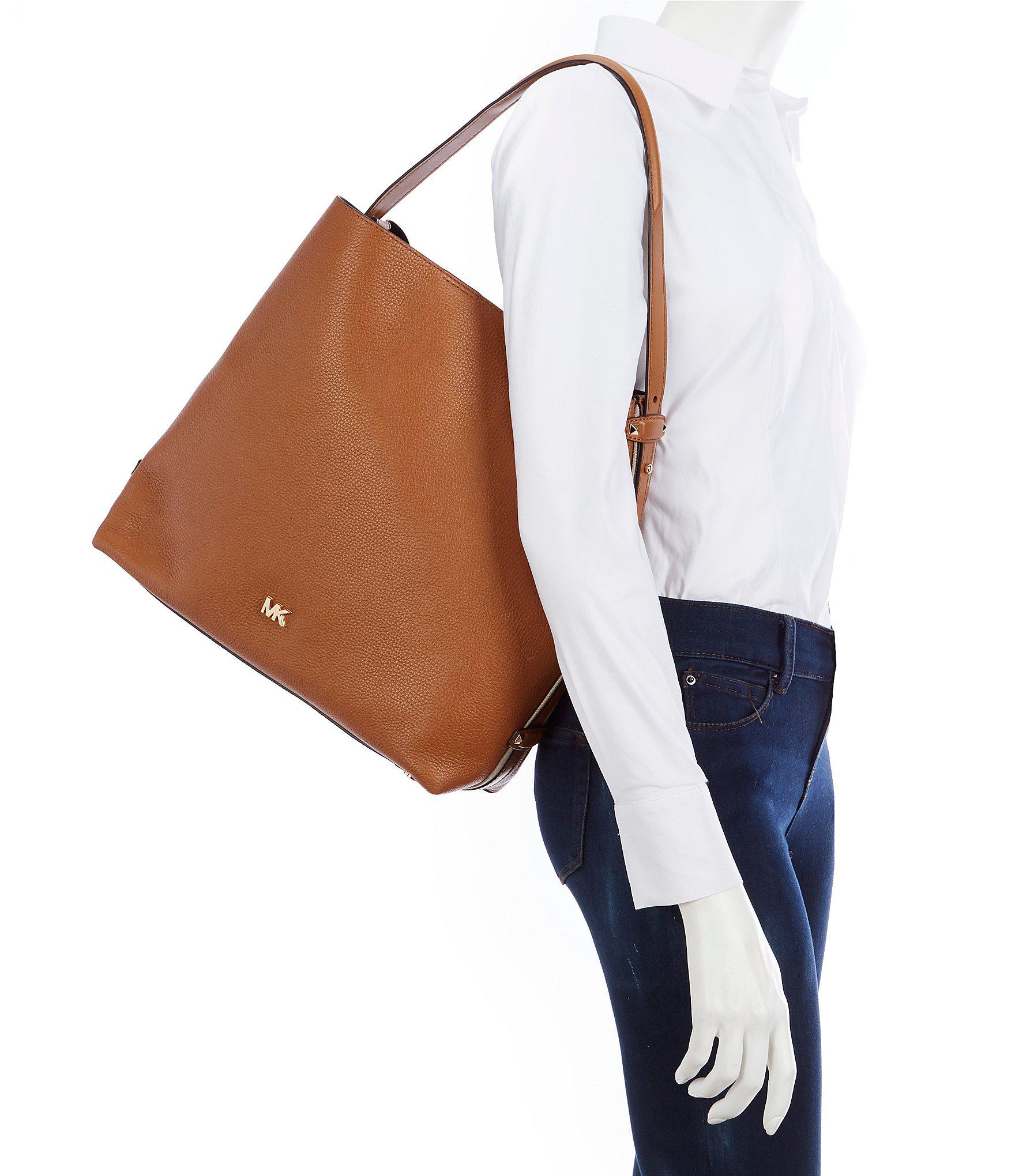 michael michael kors griffin large leather shoulder bag