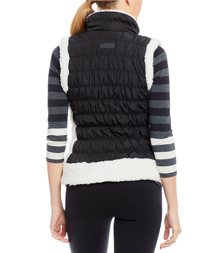 calvin klein performance sherpa trim vest
