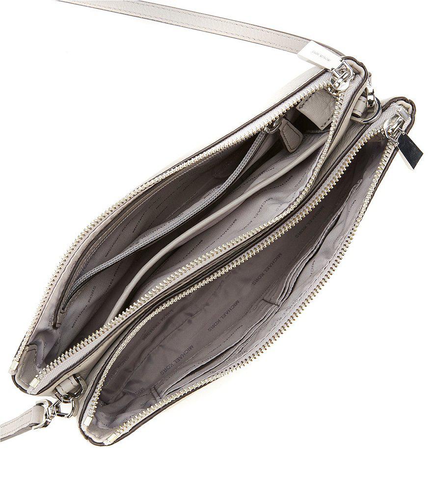 Lyst Michael Michael Kors Adele Doublezip Crossbody Bag in Black