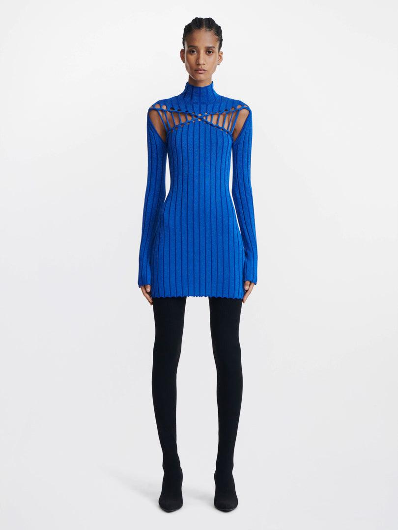 Dion Lee X Braid Light Reflective Mini Dress In Blue Lyst 
