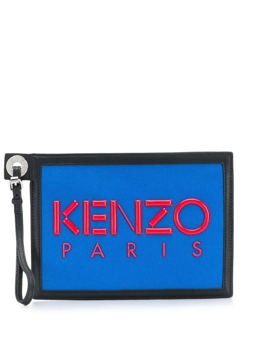 KENZO Multi-pocket Logo Clutch Bag in Blue - Lyst