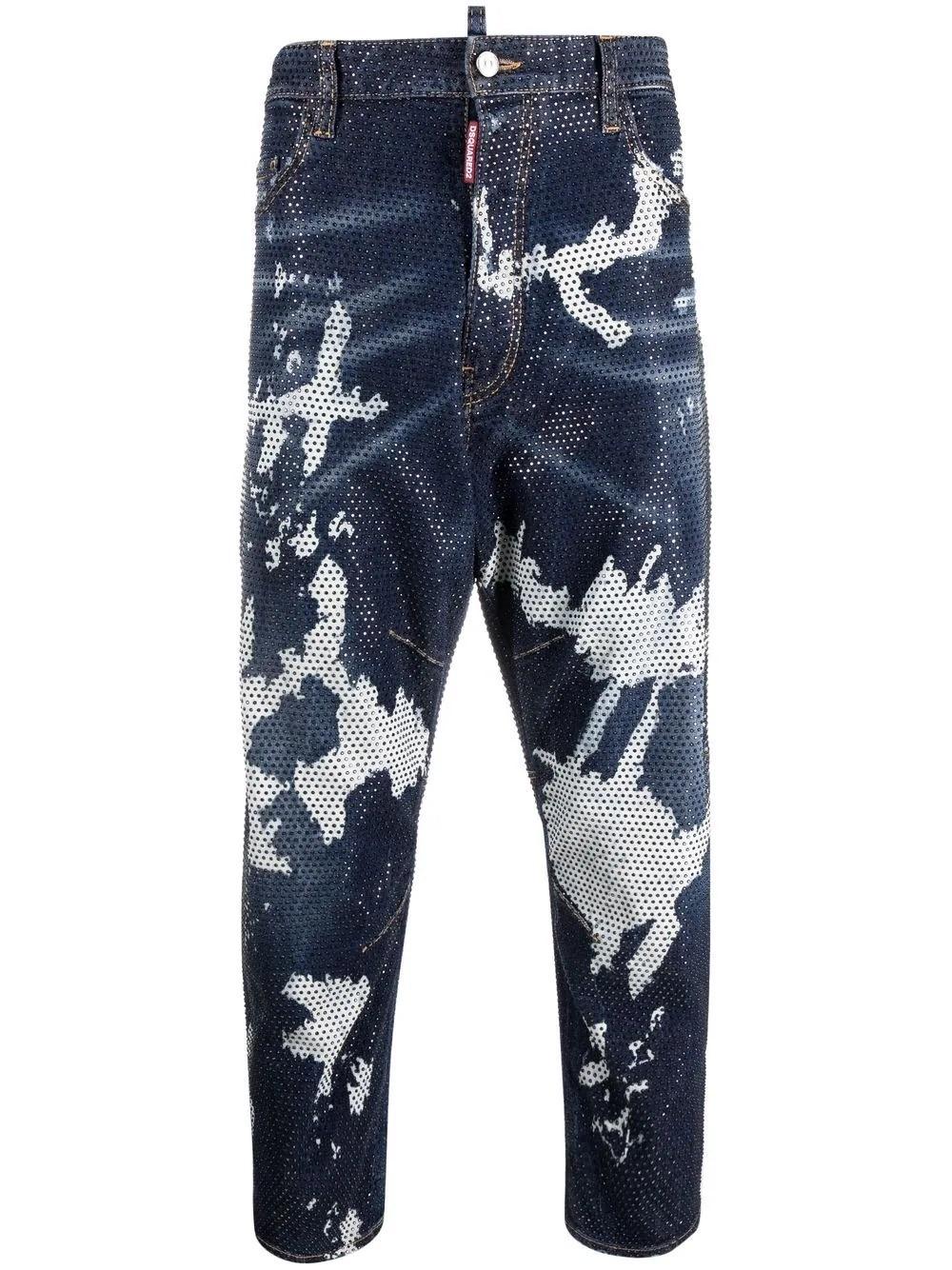 DSquared² Denim Bleach-effect Cropped Jeans in Blue for Men | Lyst