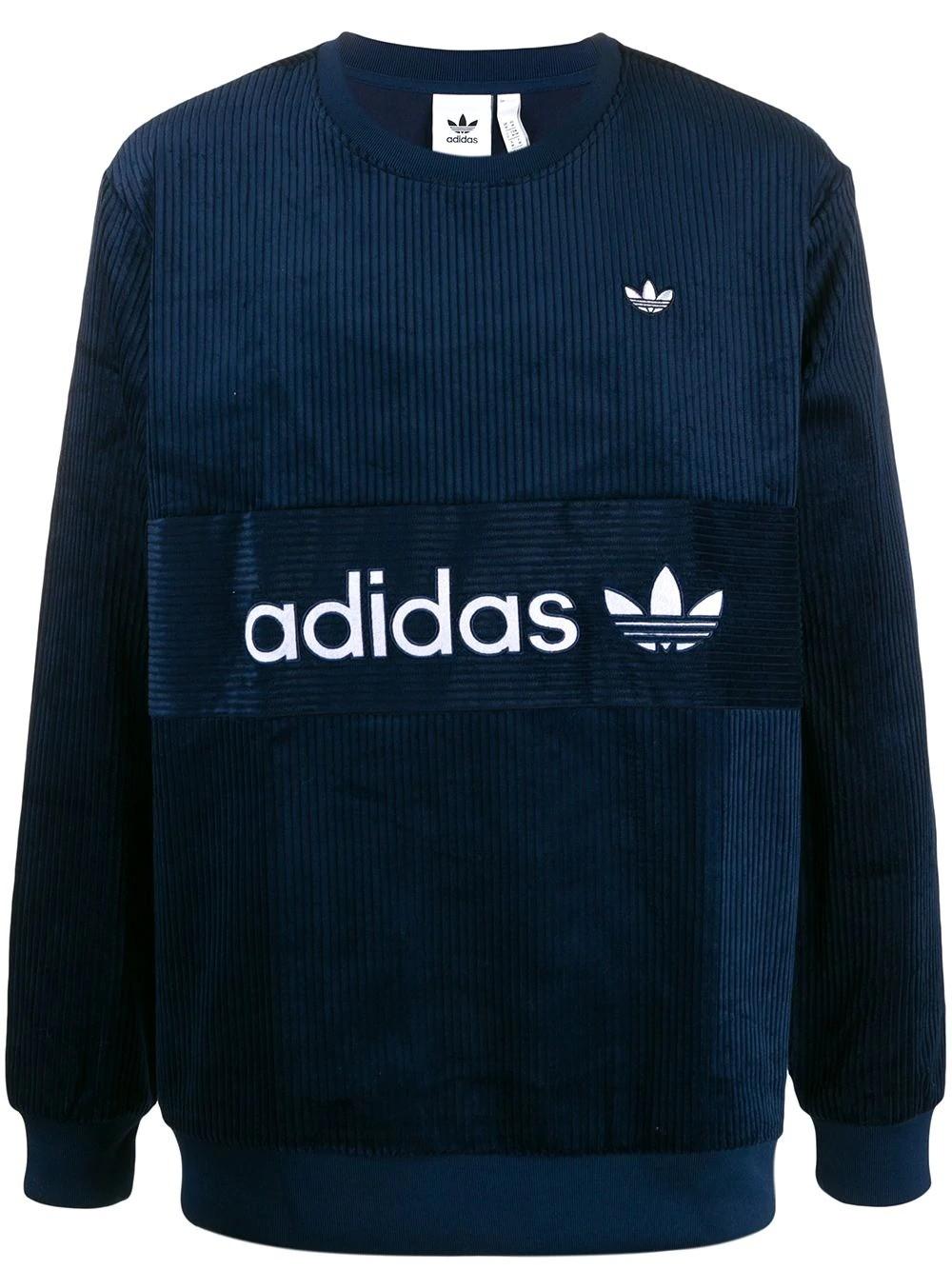 adidas originals samstag premium cord sweatshirt in navy