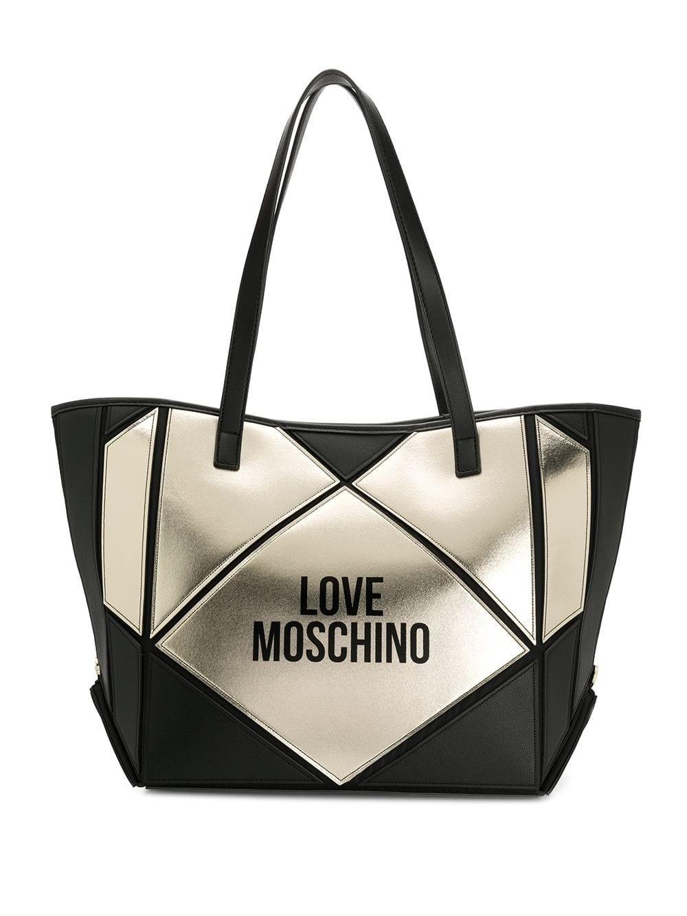love moschino black shopper bag