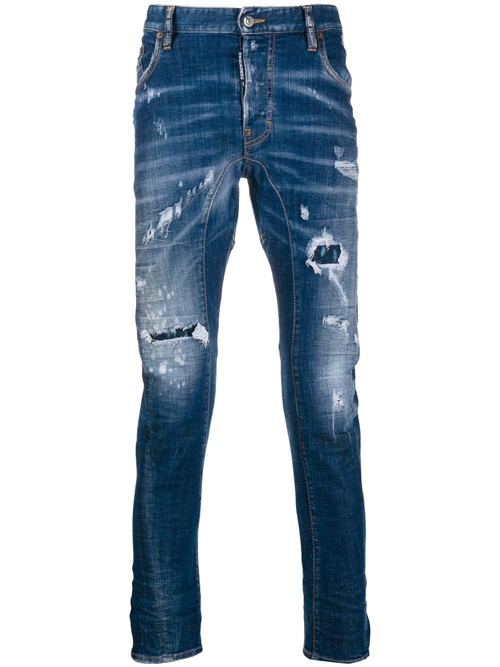 DSquared² Denim Distressed Effect Jeans in Blue for Men - Lyst