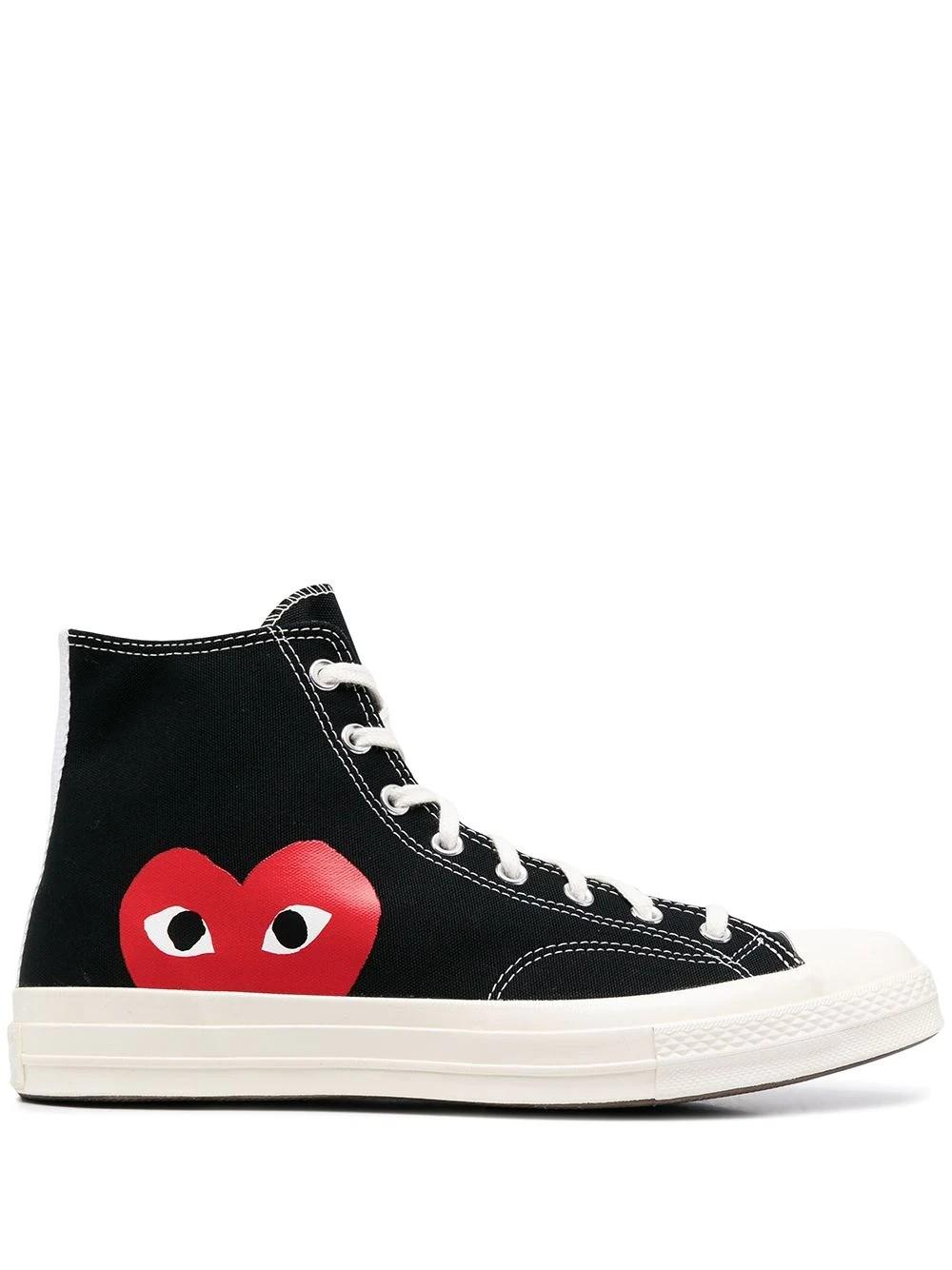 hi top black converse comme des garcons