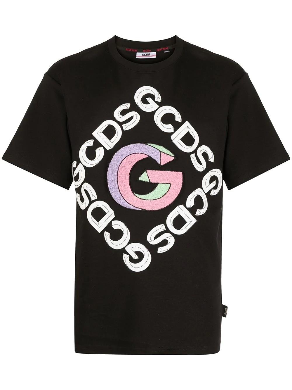 Gcds Cotton Logo Print T-shirt in Black for Men - Lyst