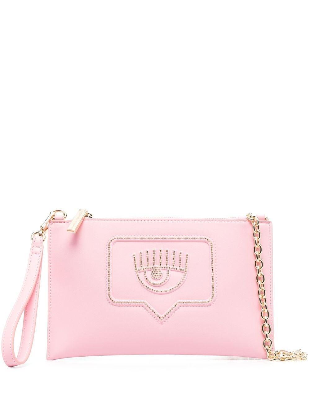 Chiara Ferragni Eyelike-motif Zip-up Clutch Bag in Pink | Lyst