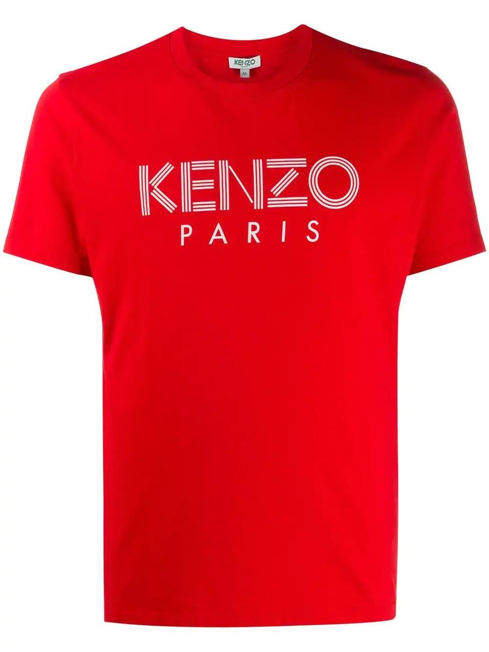 KENZO Cotton Logo Printed T-shirt in Red for Men - Lyst