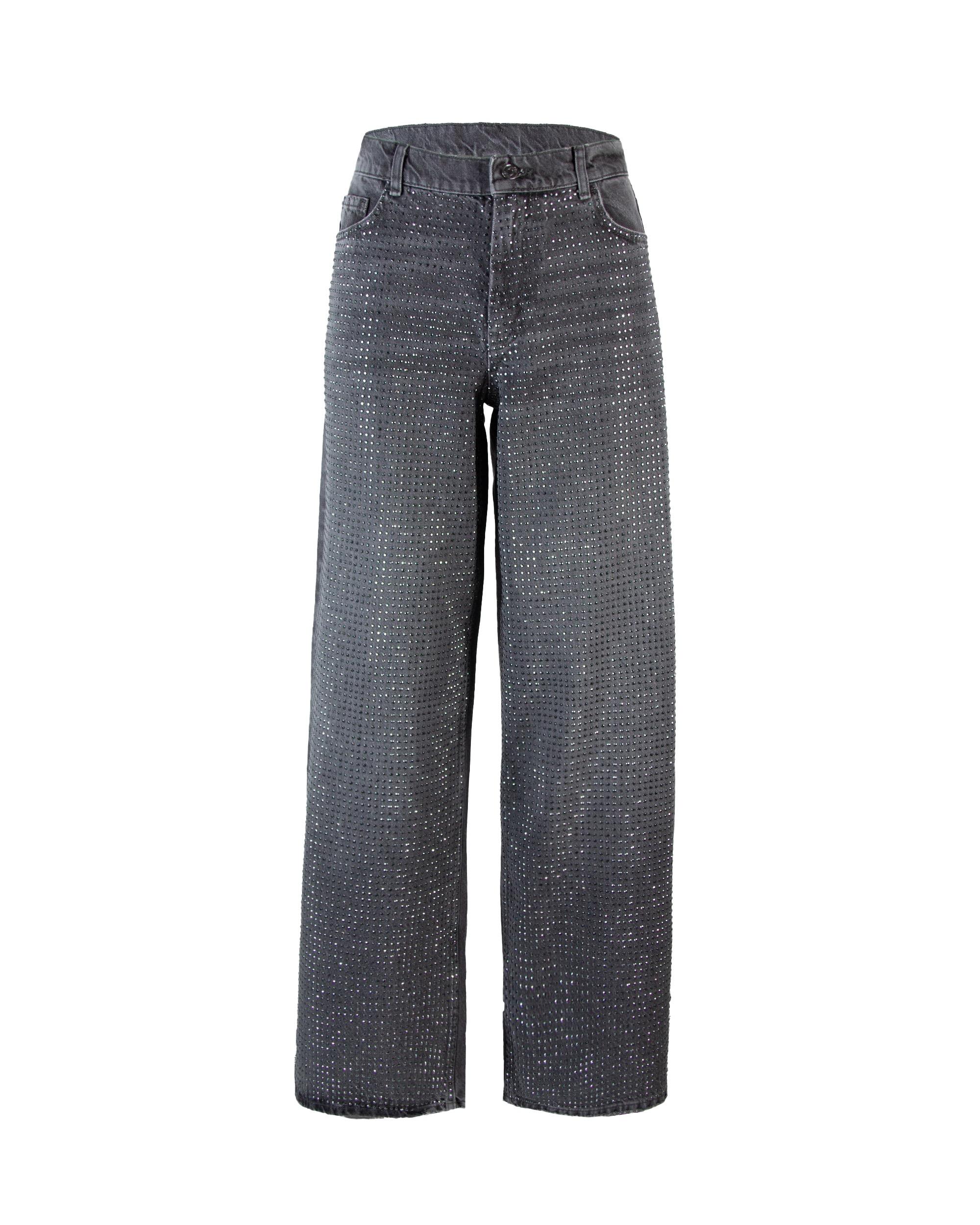 Liu Jo Baggy Jeans With Rhinestones in Grey Lyst UK
