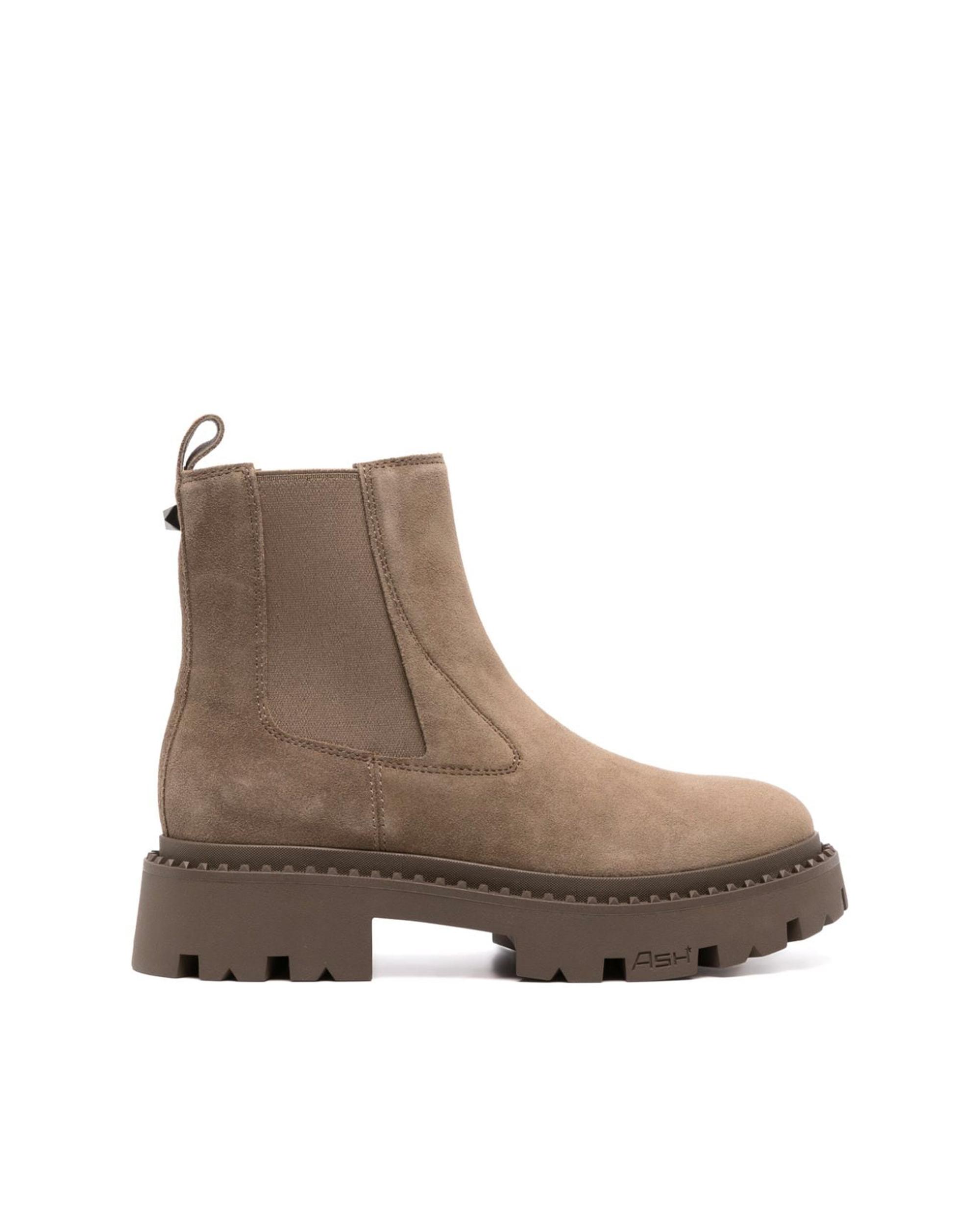 Ash Genesis Stud Suede Boot in Brown Lyst