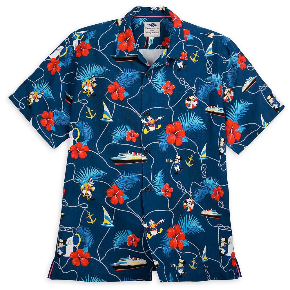 Tommy Bahama Captain Mickey Mouse And Crew Silk Shirt in Blue for Men