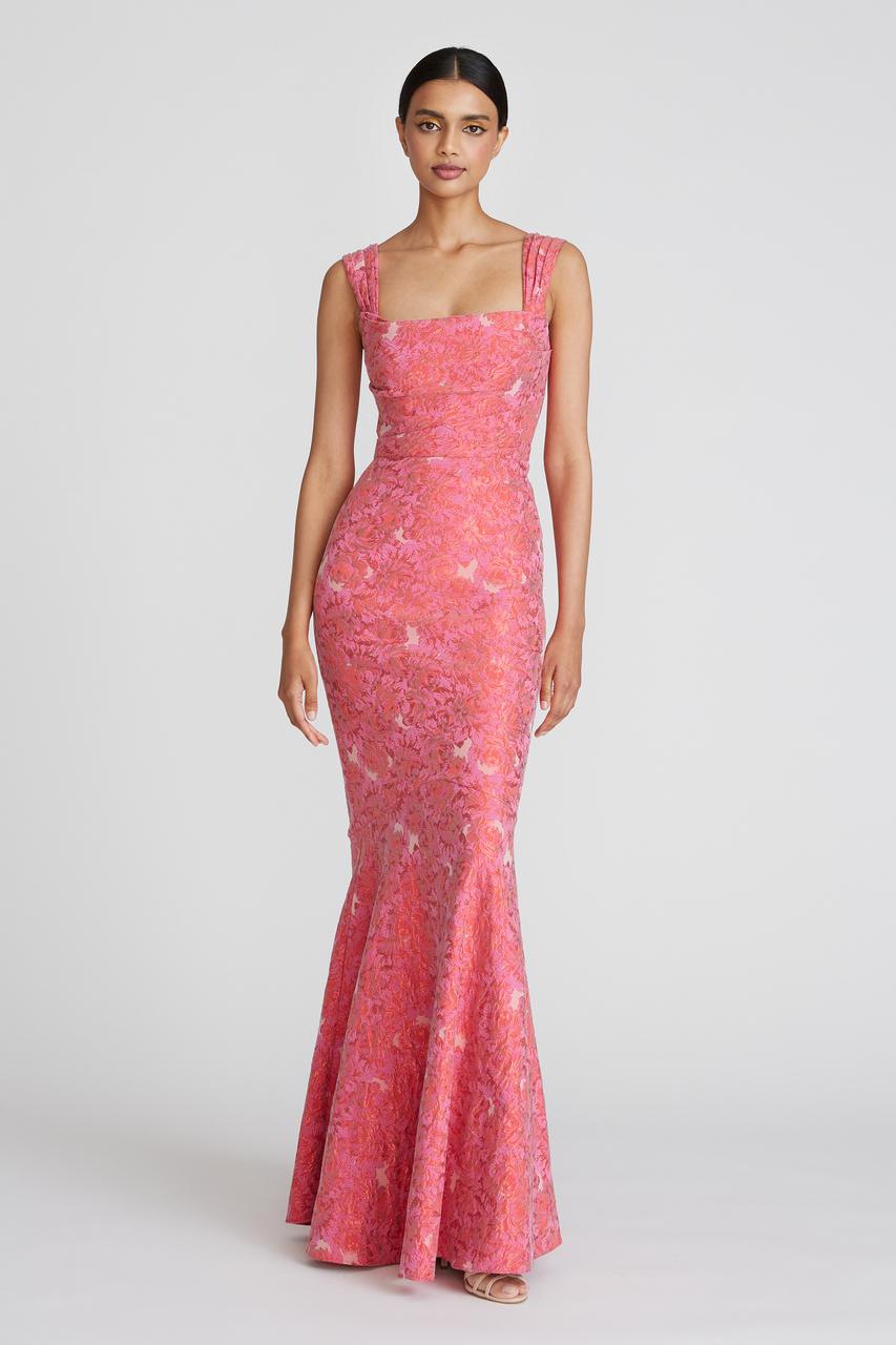 THEIA Sabrina /fit And Flare Gown in Pink | Lyst
