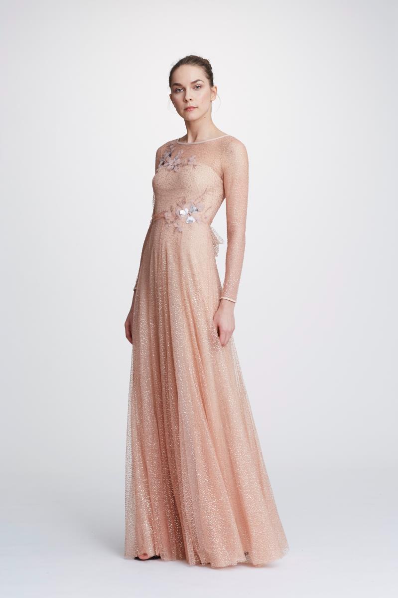 marchesa notte blush gown