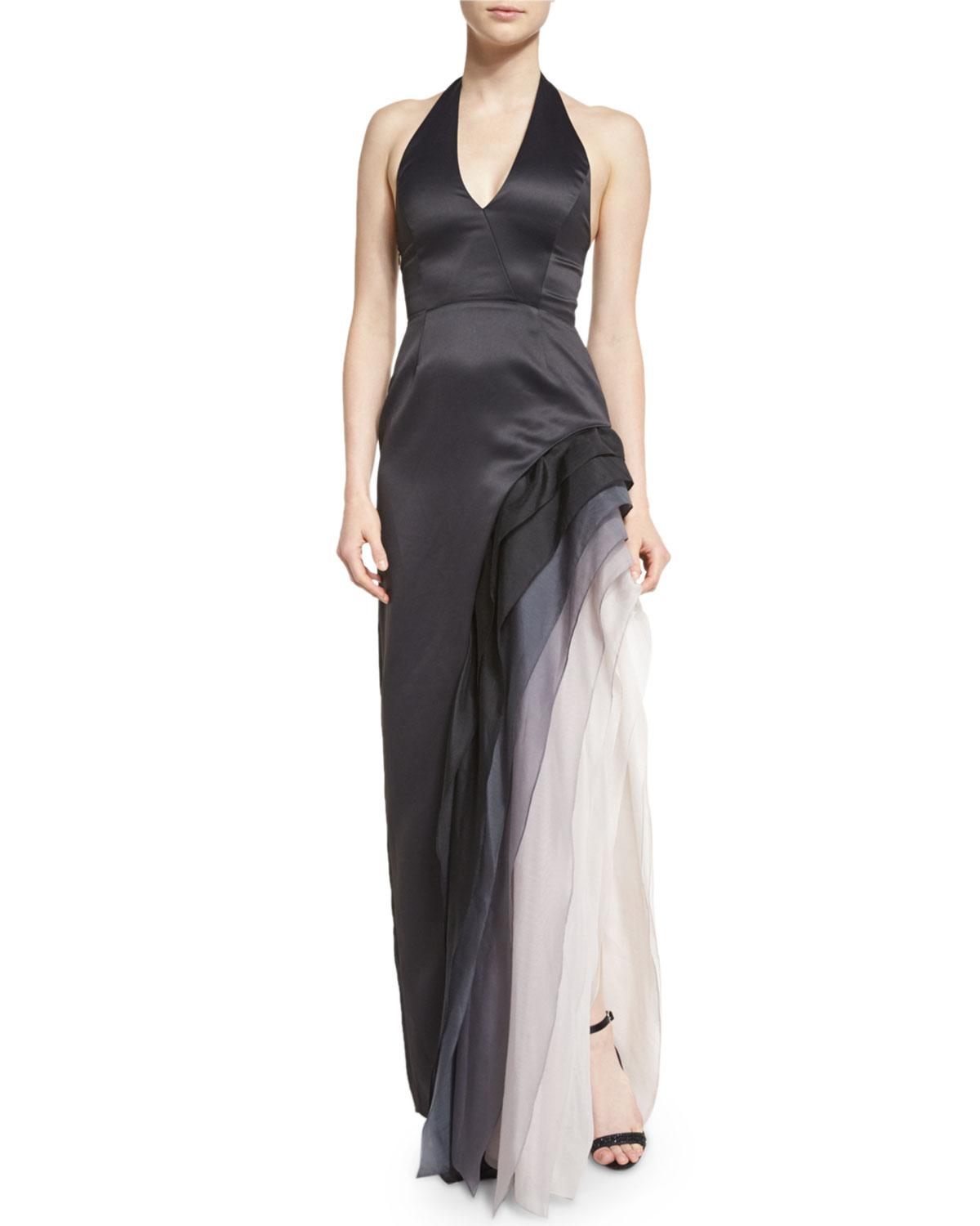 halston halter gown