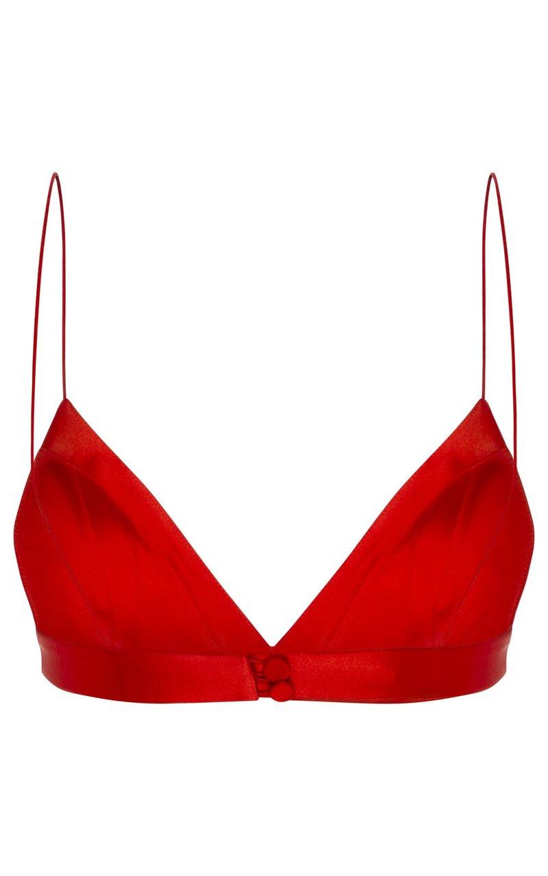 Alex Perry Duchess Silk Satin Blazer Bralette And Shorts in Red | Lyst