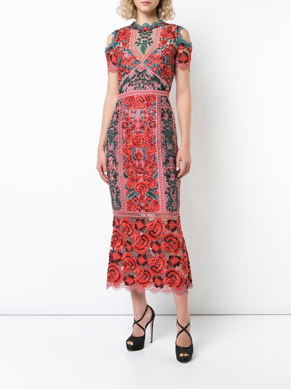 marchesa notte wine floral lace gown