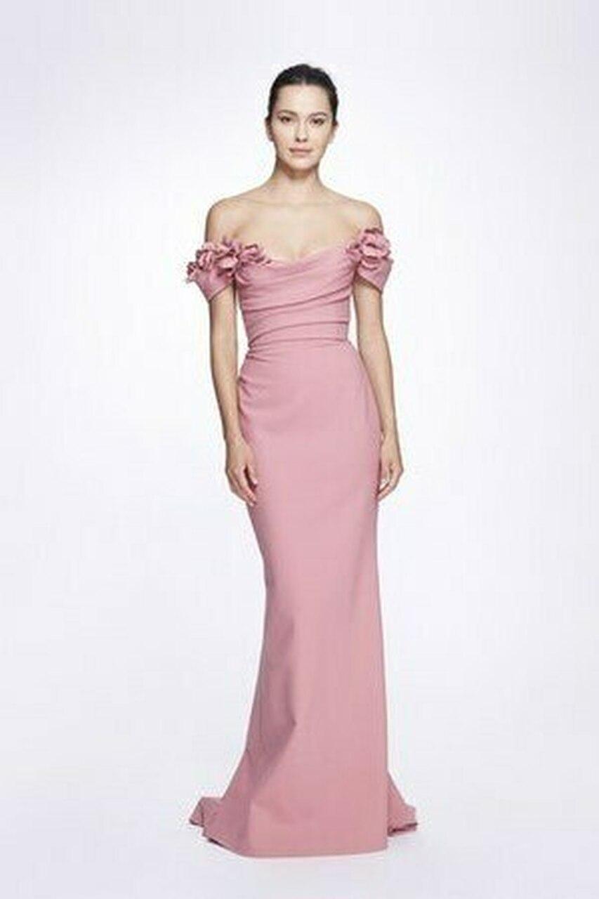 Marchesa Off Shoulder Pink Gown | Lyst