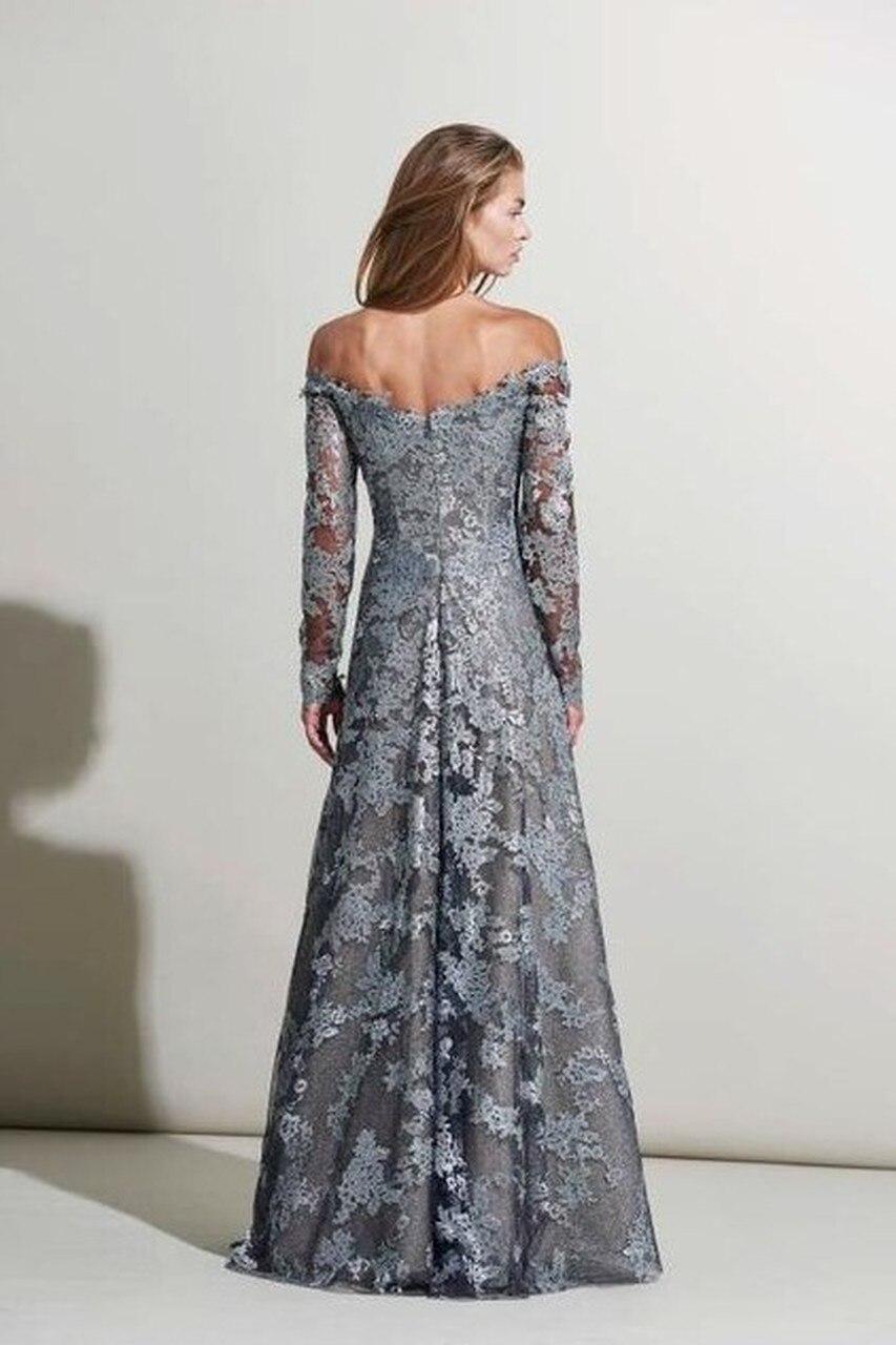 off shoulder silver gown