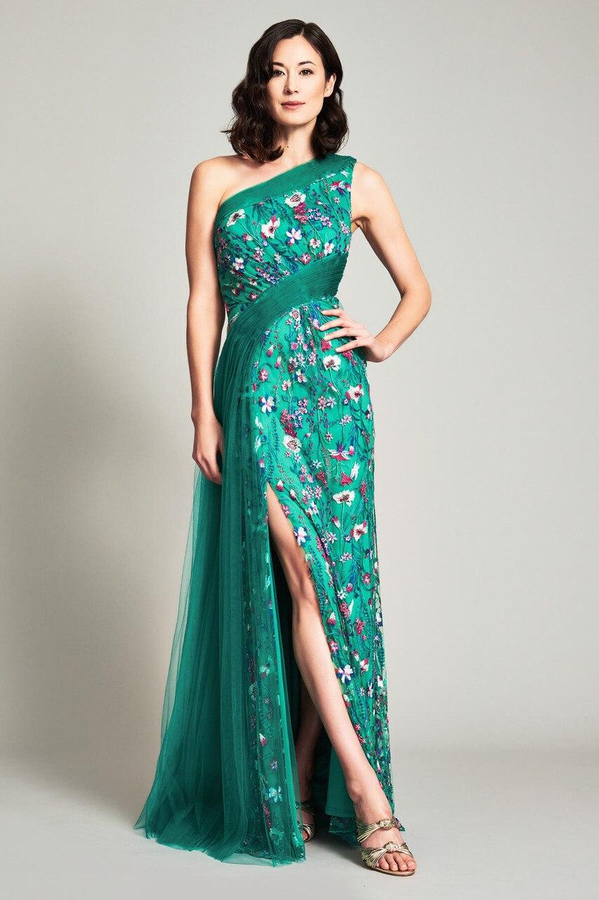 tadashi shoji green gown