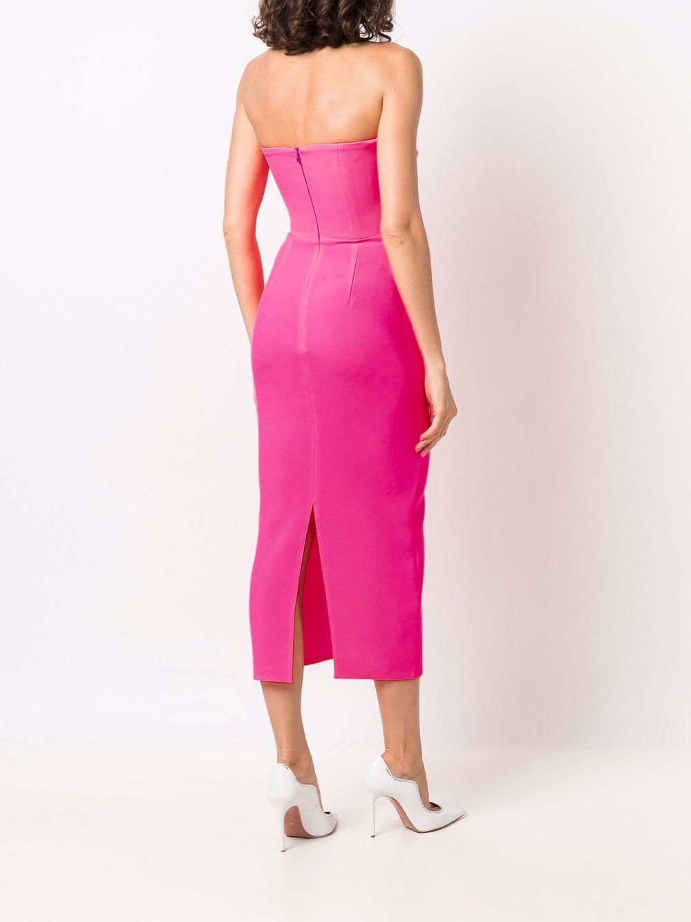 Synthetic Sweetheart Neck Midi Dress 
