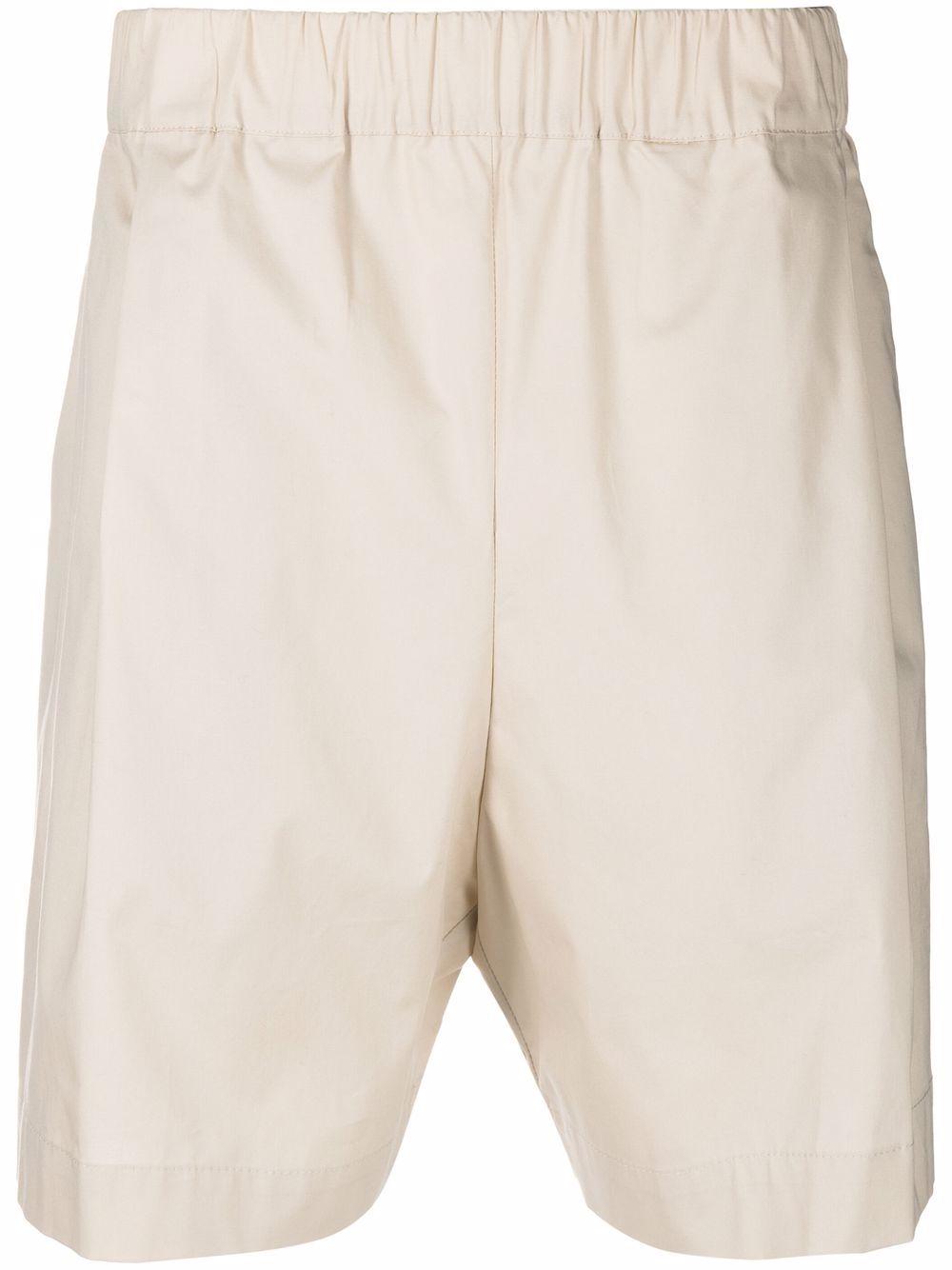 Laneus Men's Beige Elasticated-waist Knee-Length Bermuda Shorts - Natural