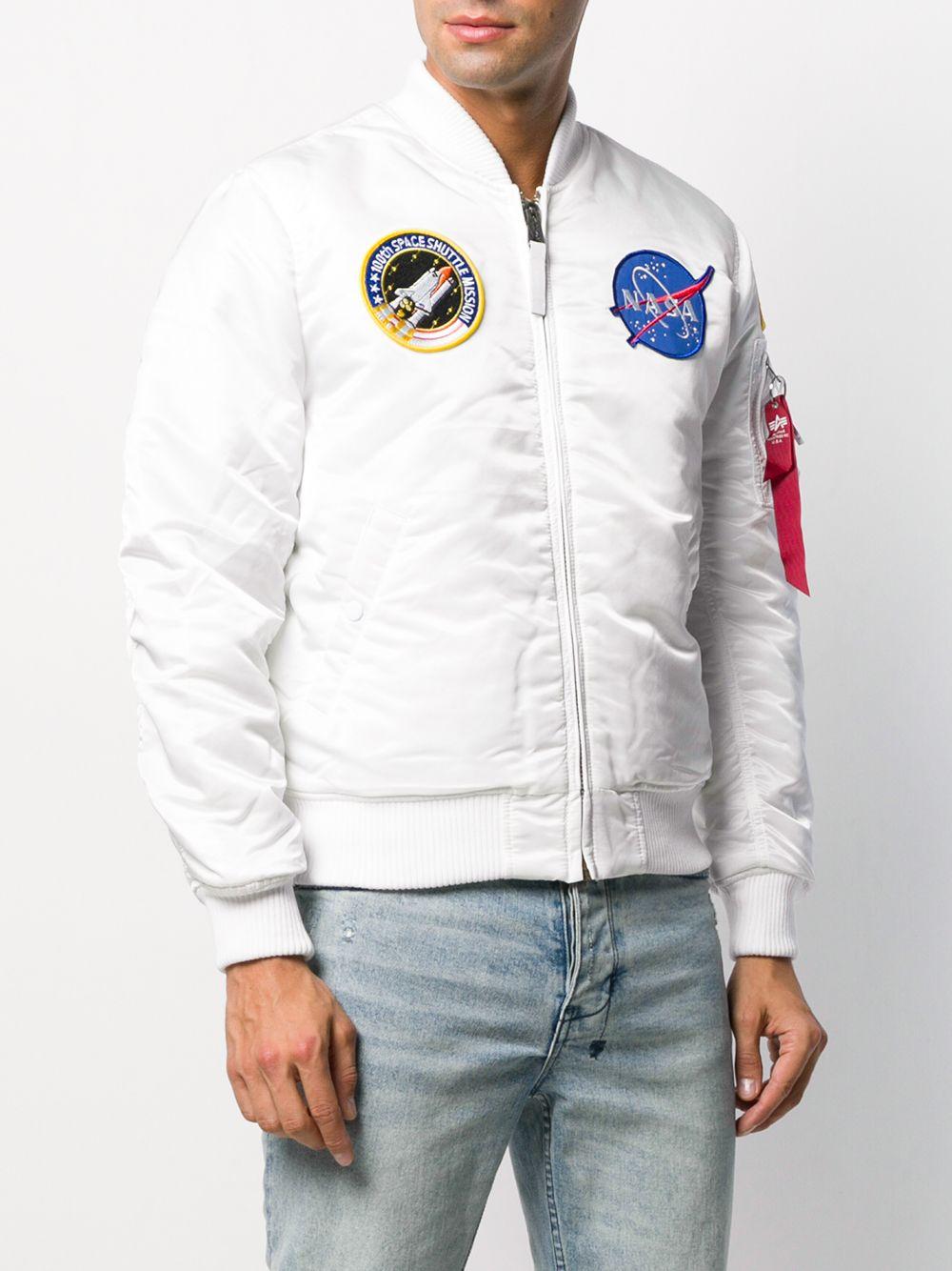 Alpha Industries Synthetic Nasa Ma-1 Bomber Jacket in 09 White 