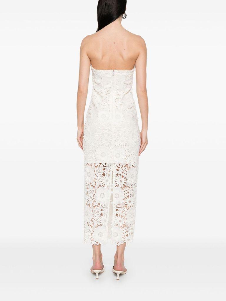 ROTATE BIRGER CHRISTENSEN Strapless Floral Lace Evening Dress in White |  Lyst