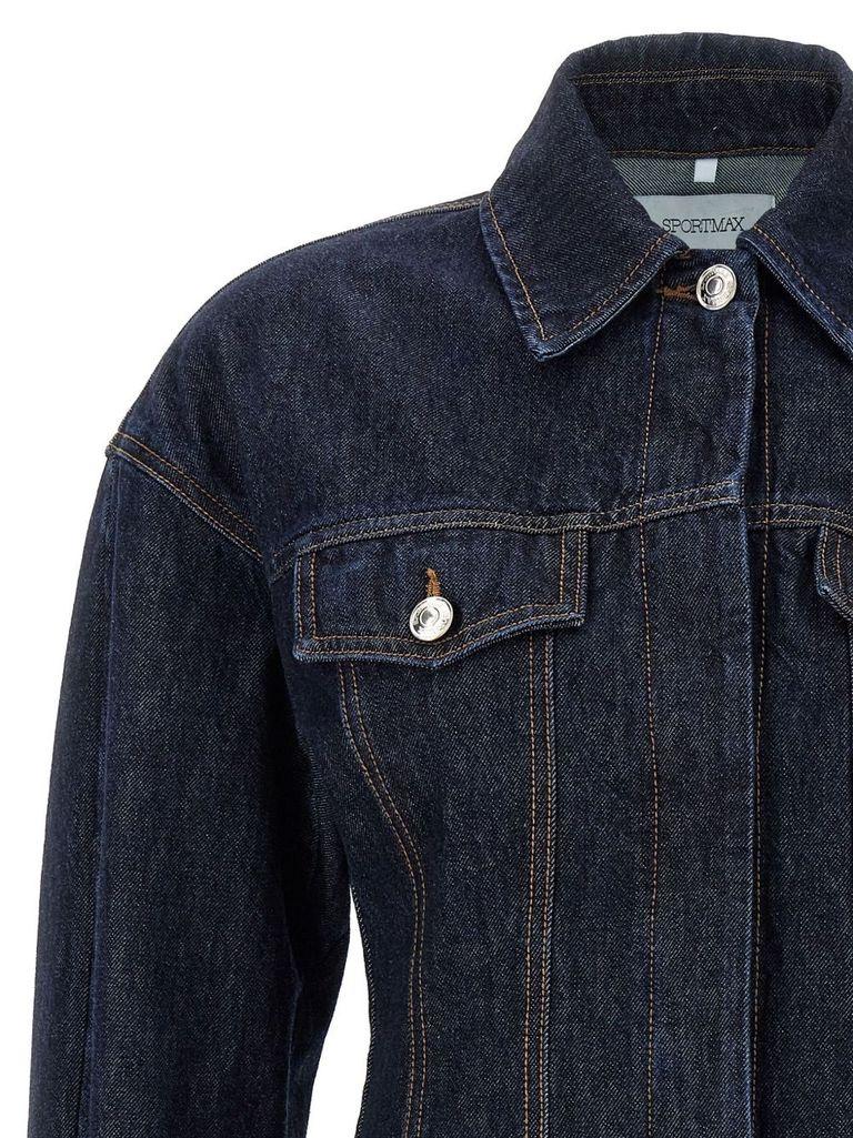 【送料&関税込】SportMax gange Blue Denim Jacket Sportmax Gange Denim Jacket in Blue | Lyst